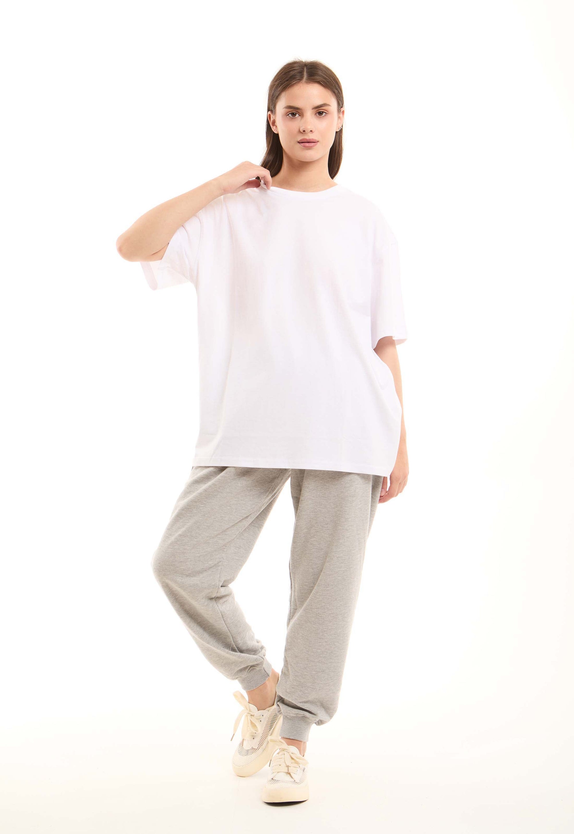 Unisex Elbow-Sleeves Solid Basic Tee