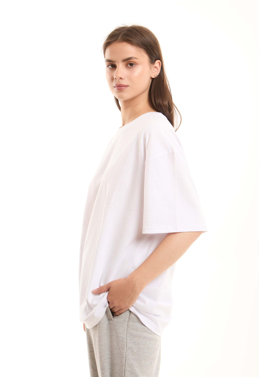 Unisex Elbow-Sleeves Solid Basic Tee