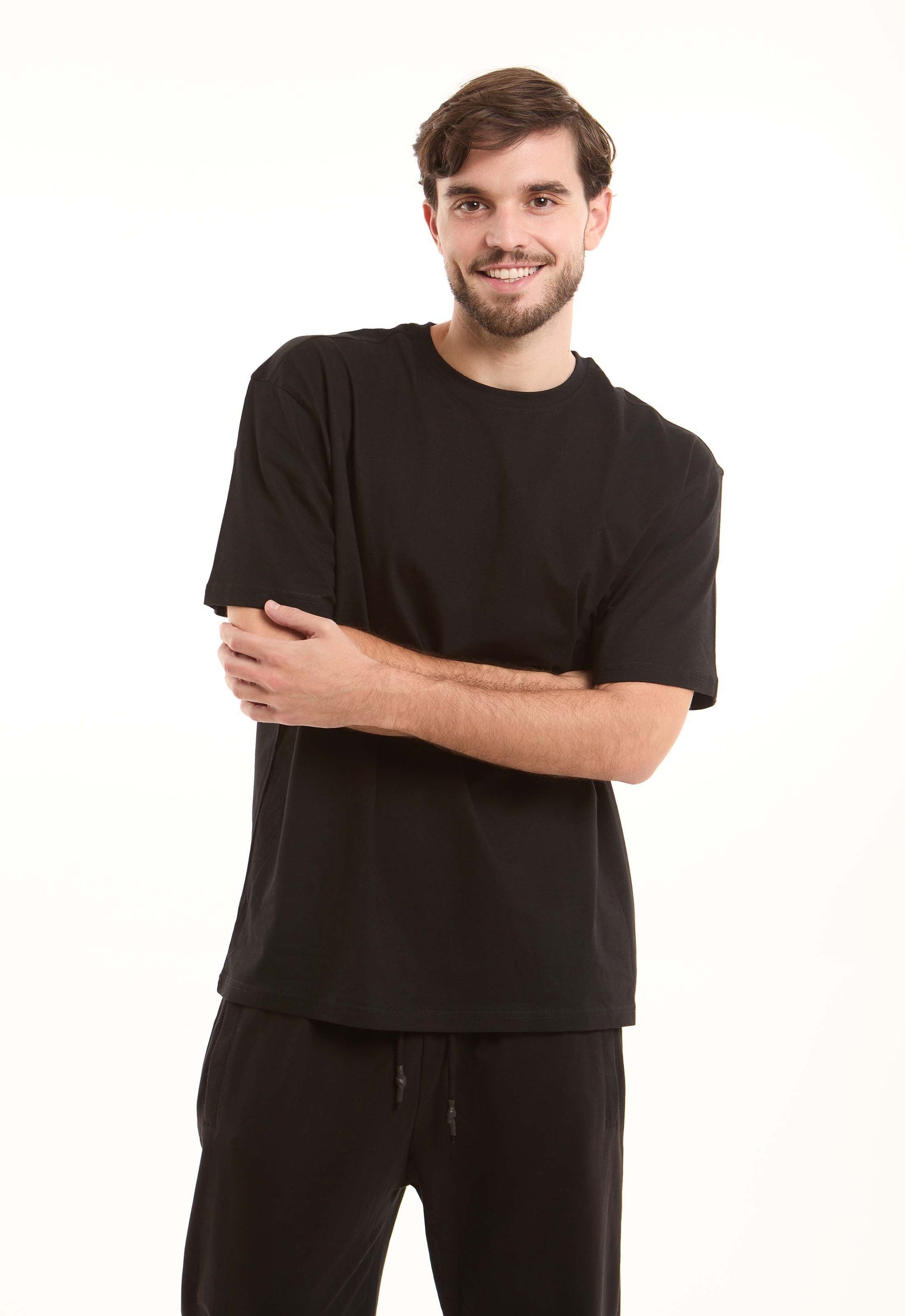 Unisex Elbow-Sleeves Solid Basic Tee