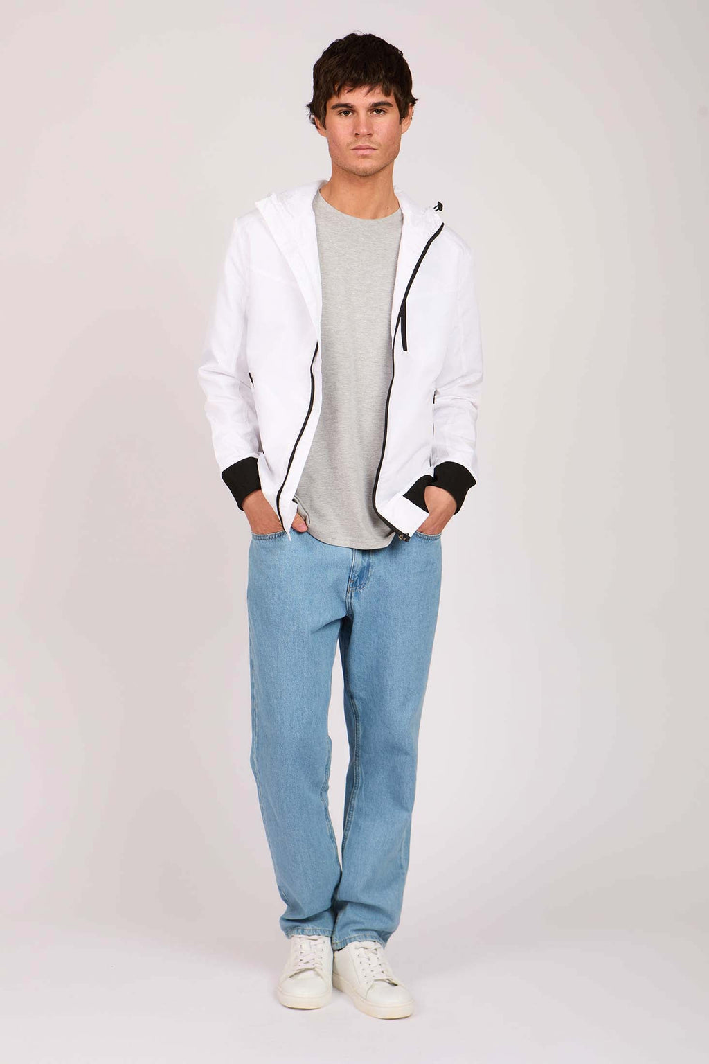 Men Rain Jacket Off White