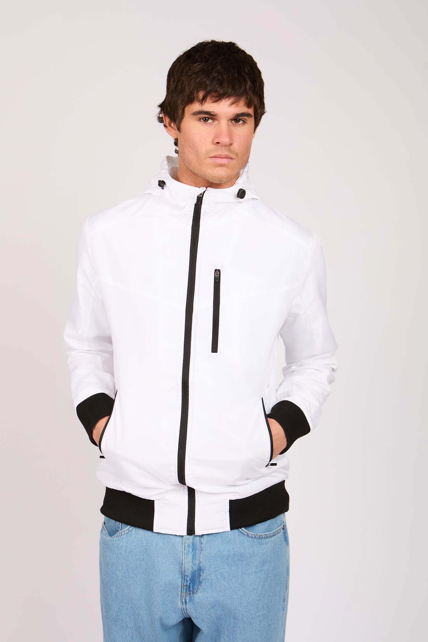 Men Rain Jacket Off White