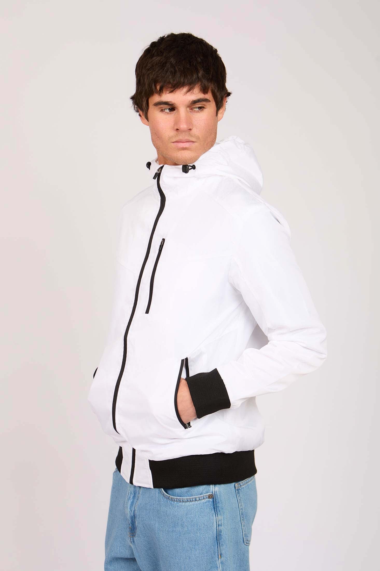 Men Rain Jacket Off White