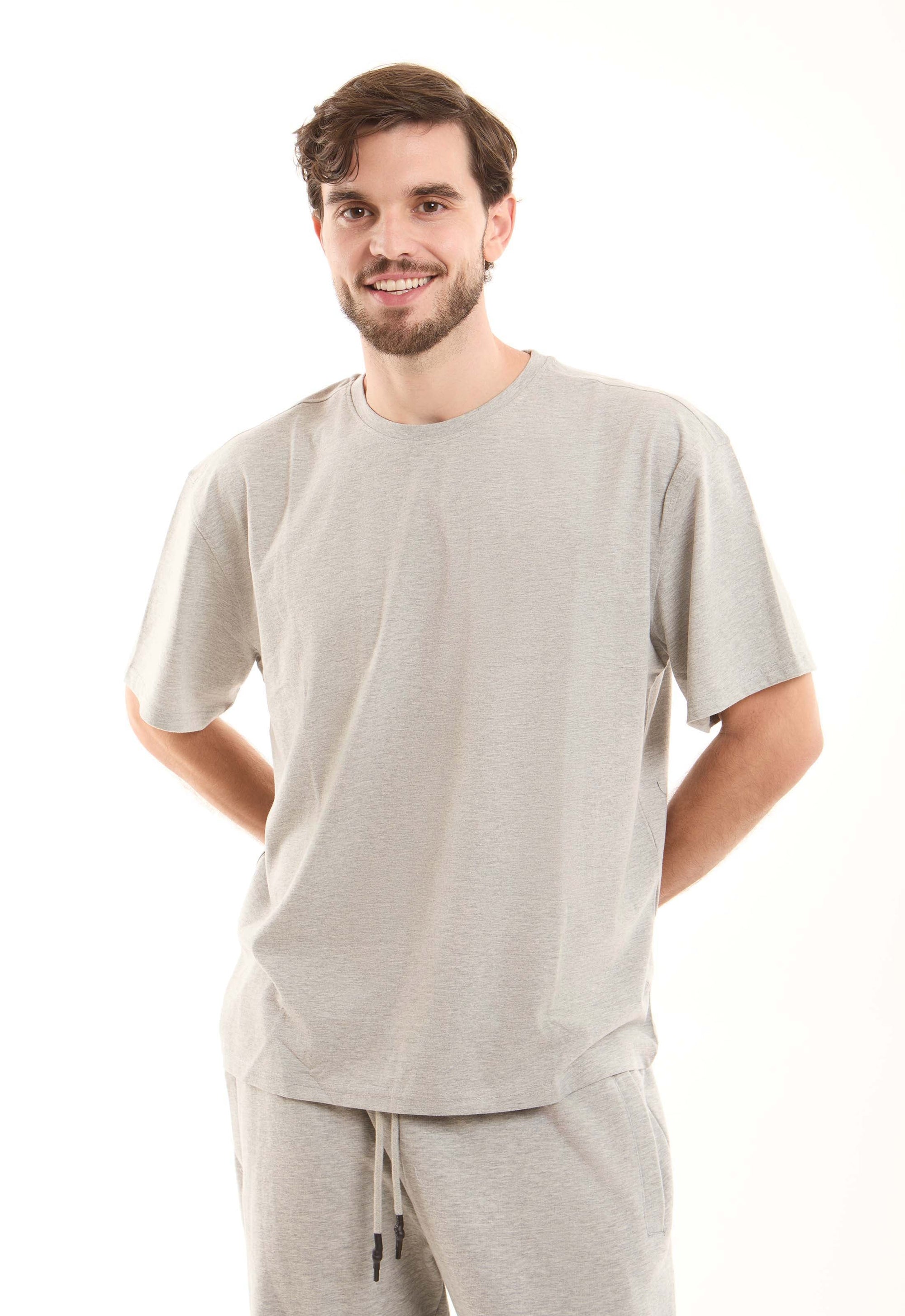 Unisex Elbow-Sleeves Solid Basic Tee