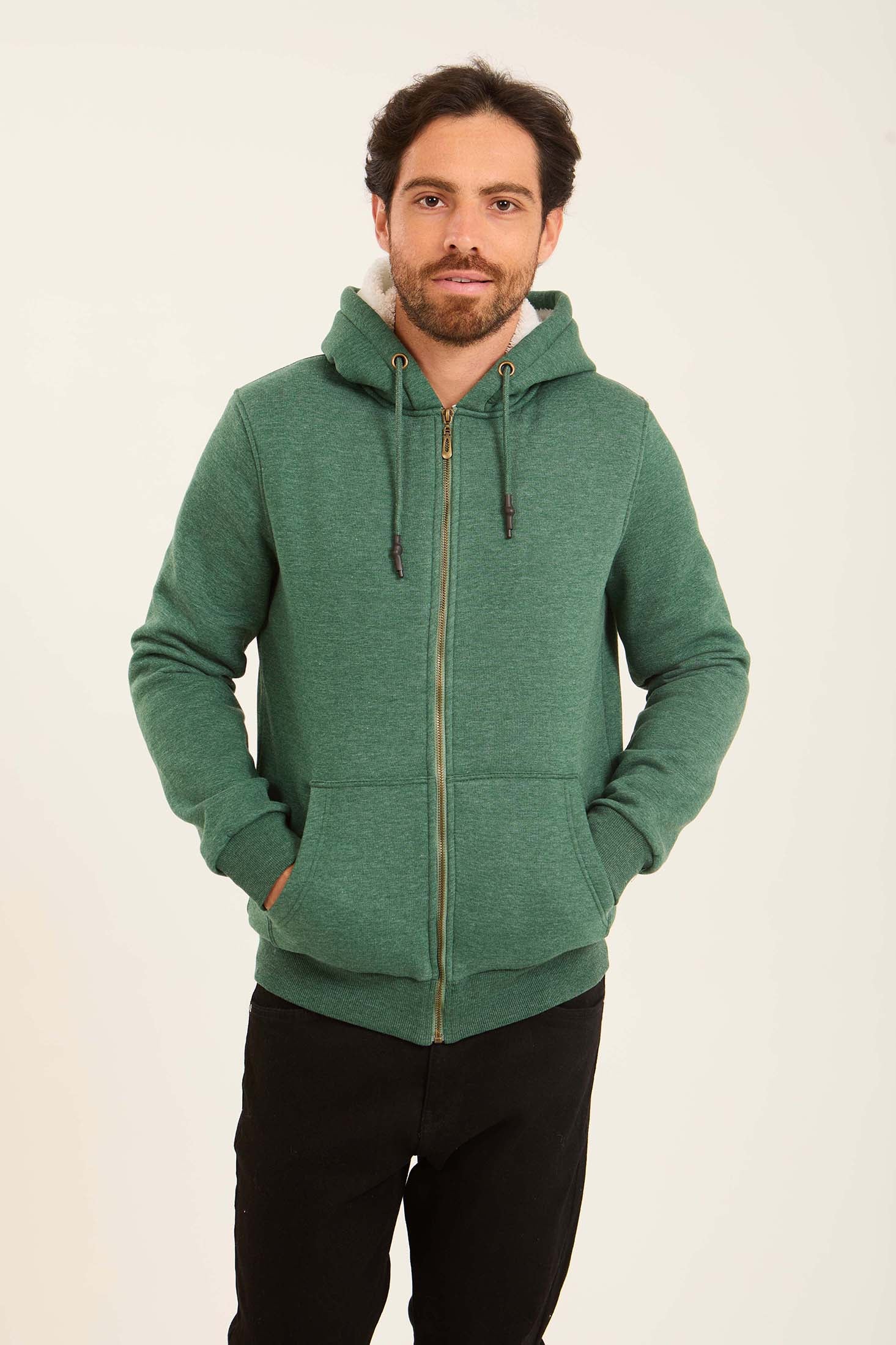 Men Sweat Jacket  Green
