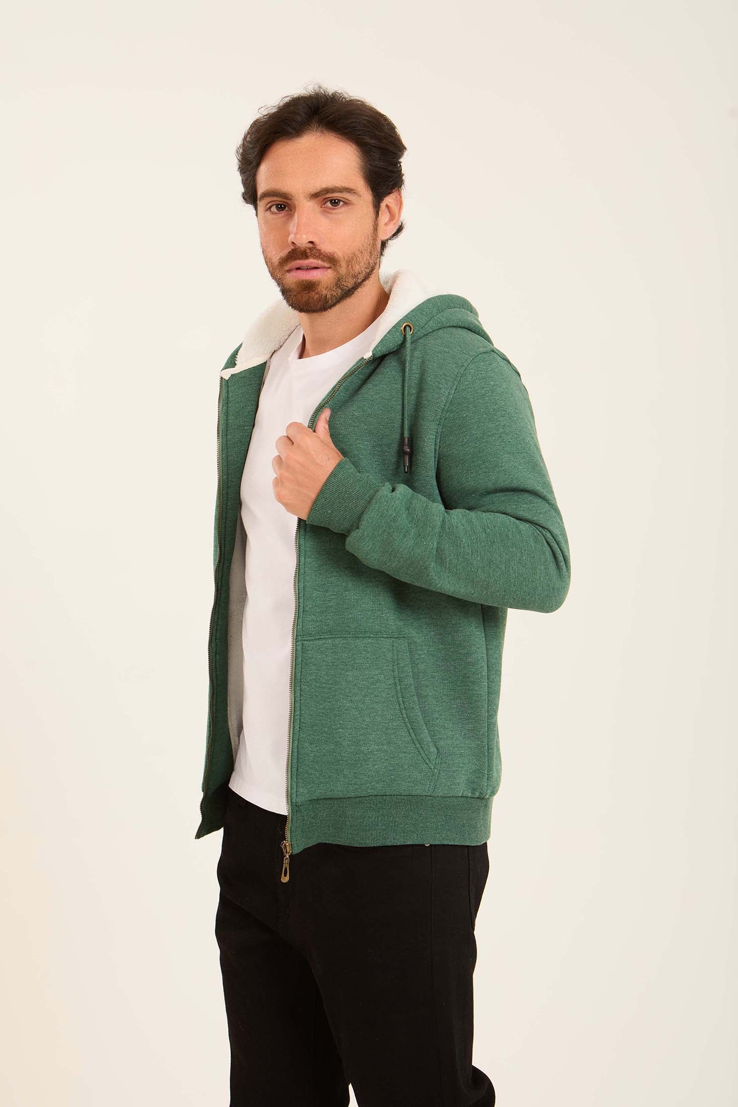 Men Sweat Jacket  Green