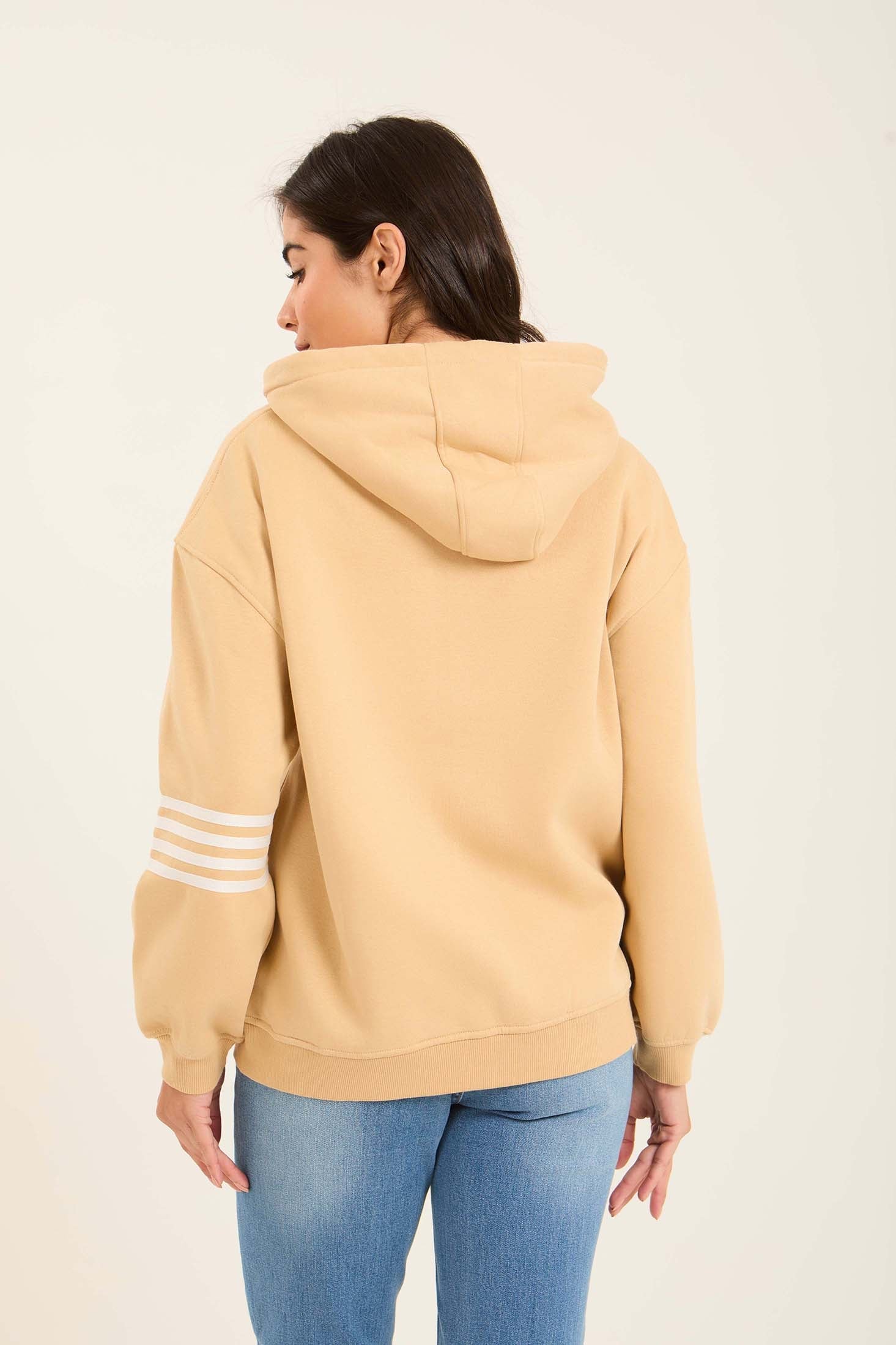 Women Sweat Jacket  Loose Beige