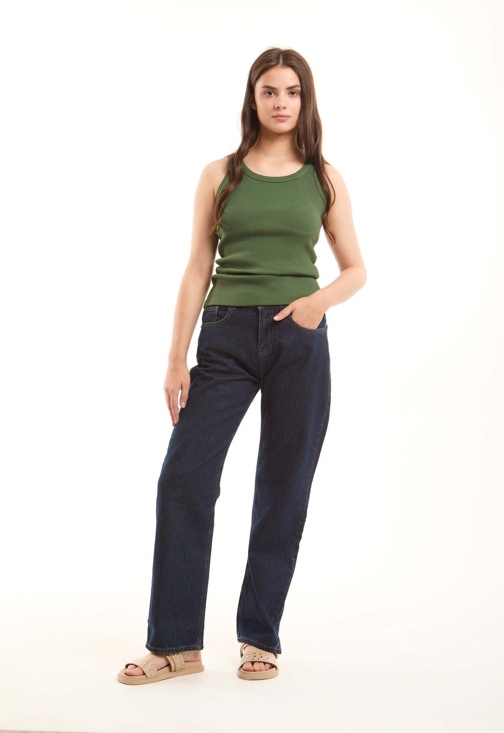 Classic Straight-Leg Denim Pants