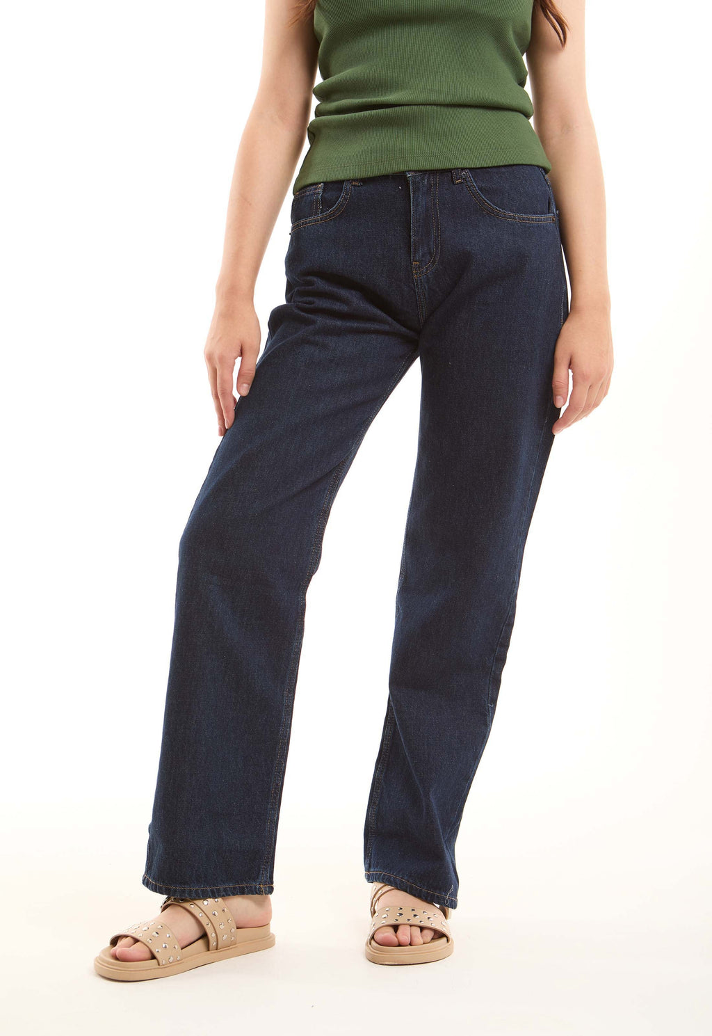 Classic Straight-Leg Denim Pants