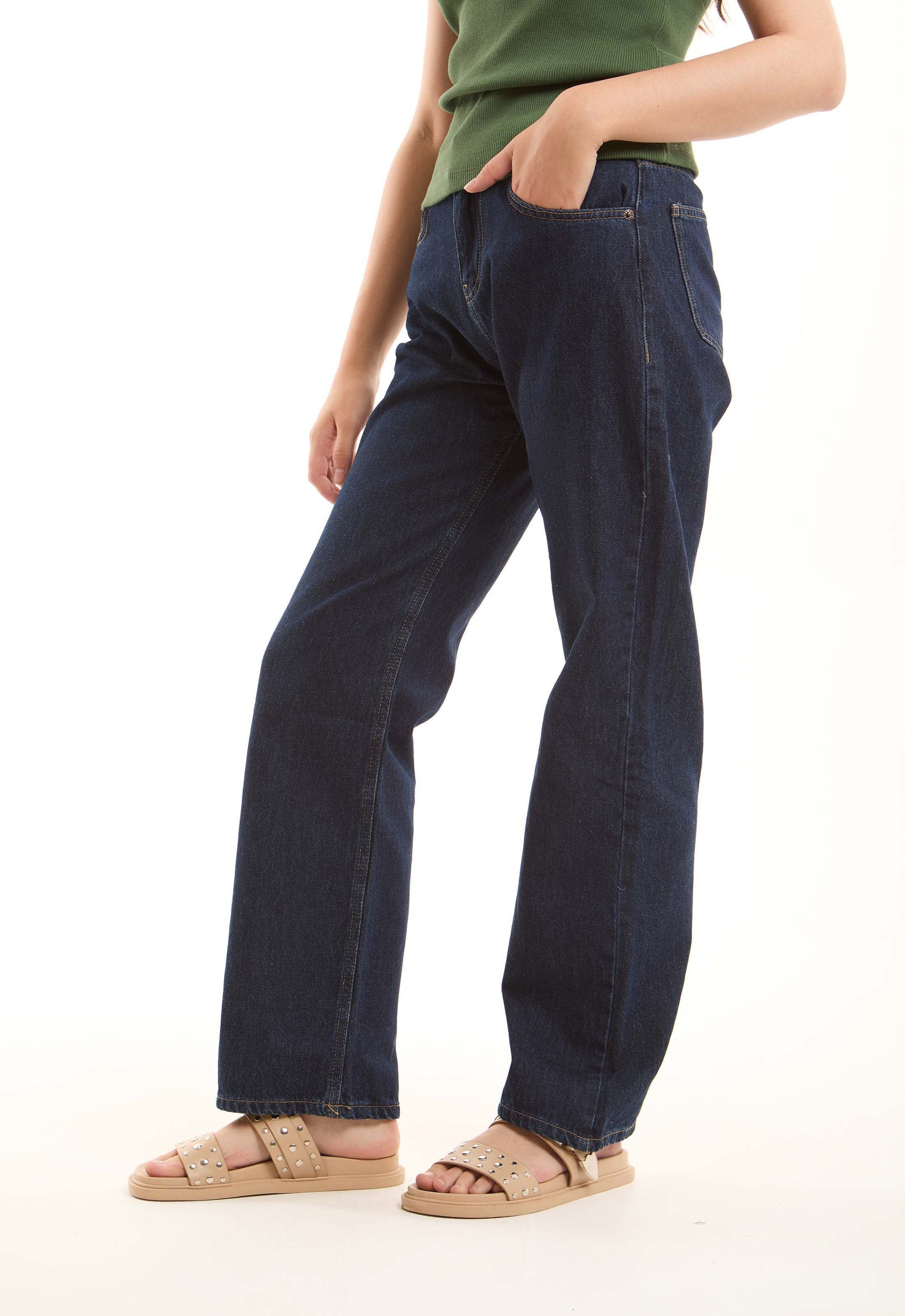 Classic Straight-Leg Denim Pants