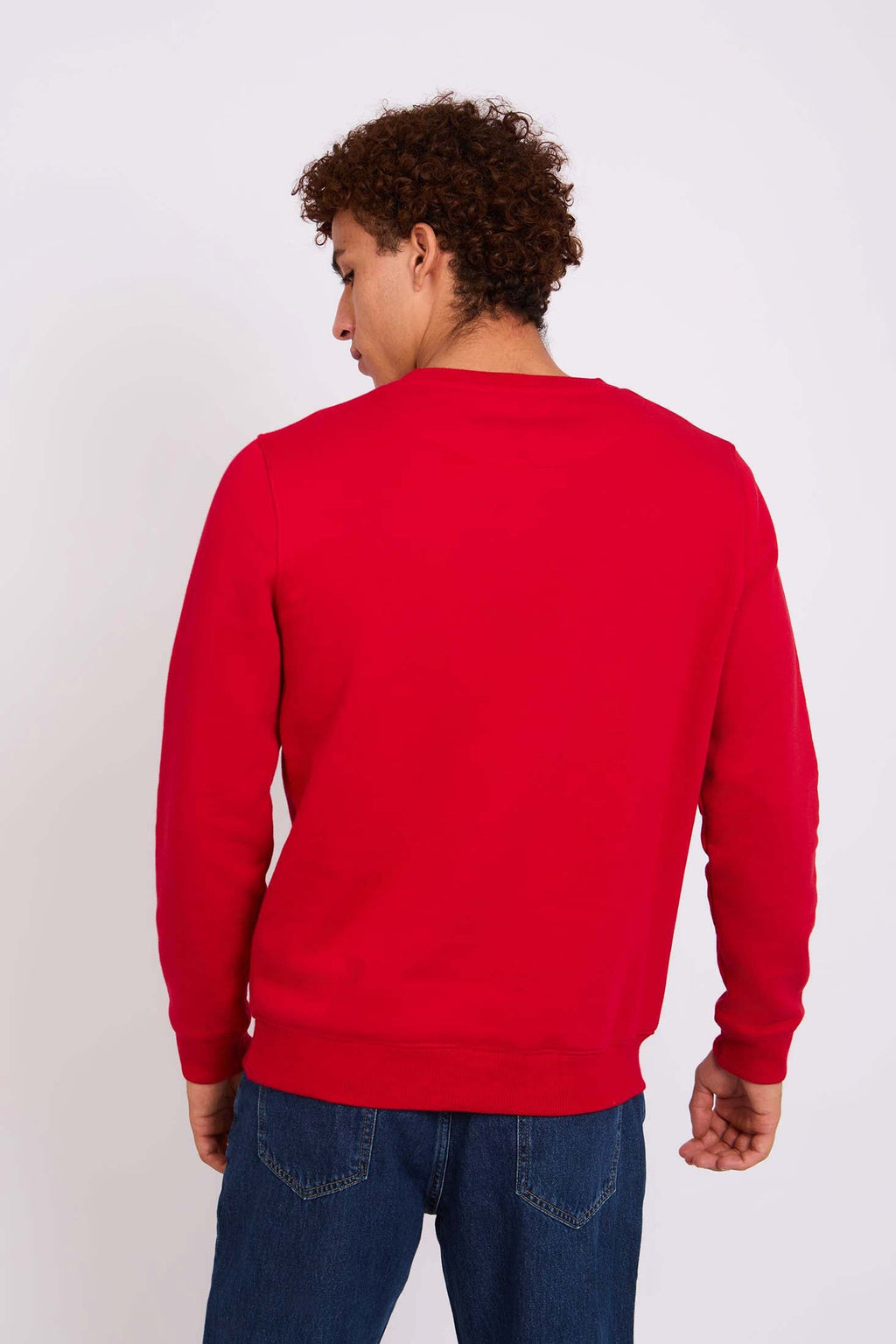 Men Sweat Shirt Regular Fit Front Printed Red