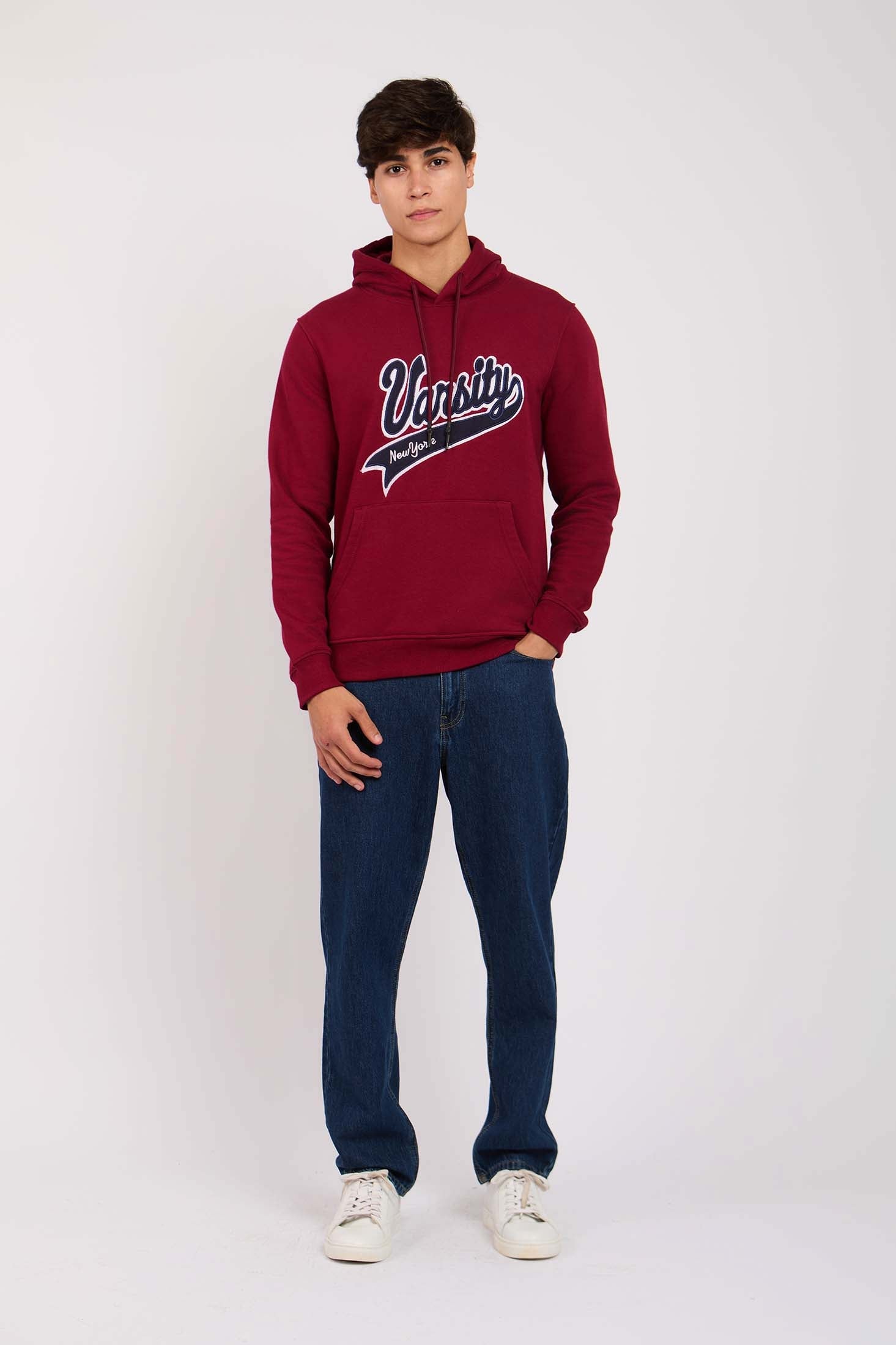 Men Regular Fit Front Printed Sweat Shirt Red