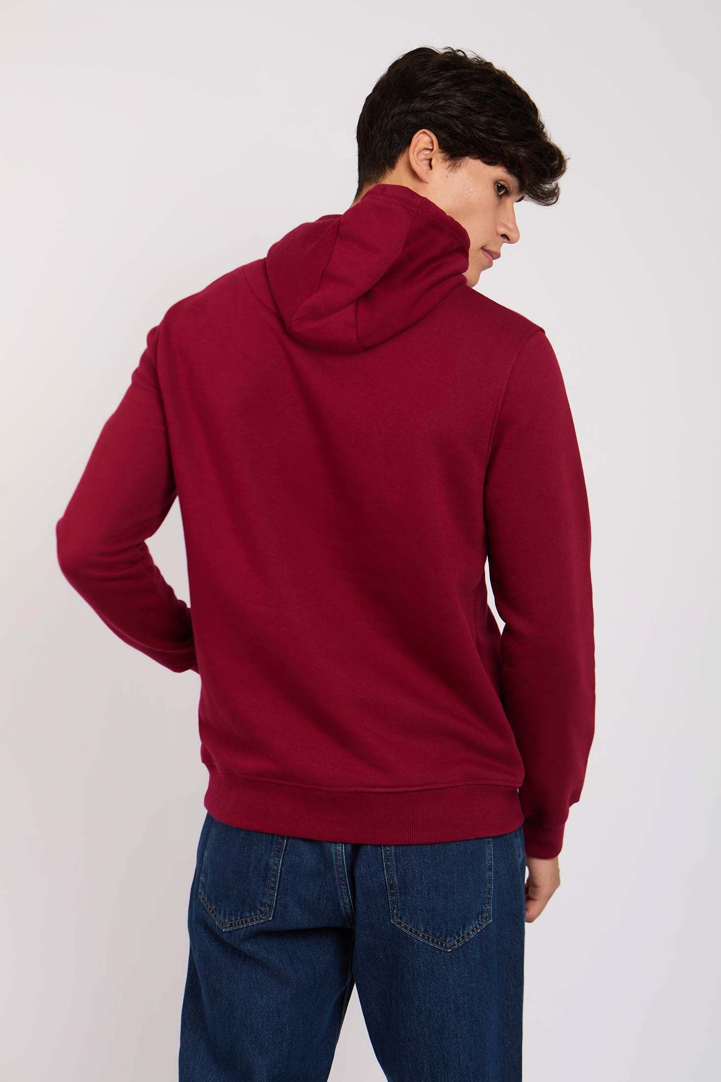Men Regular Fit Front Printed Sweat Shirt Red