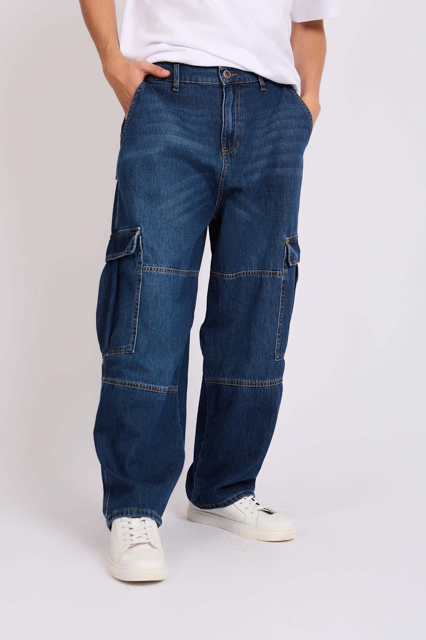 Men Denim Pant Baggy Blue
