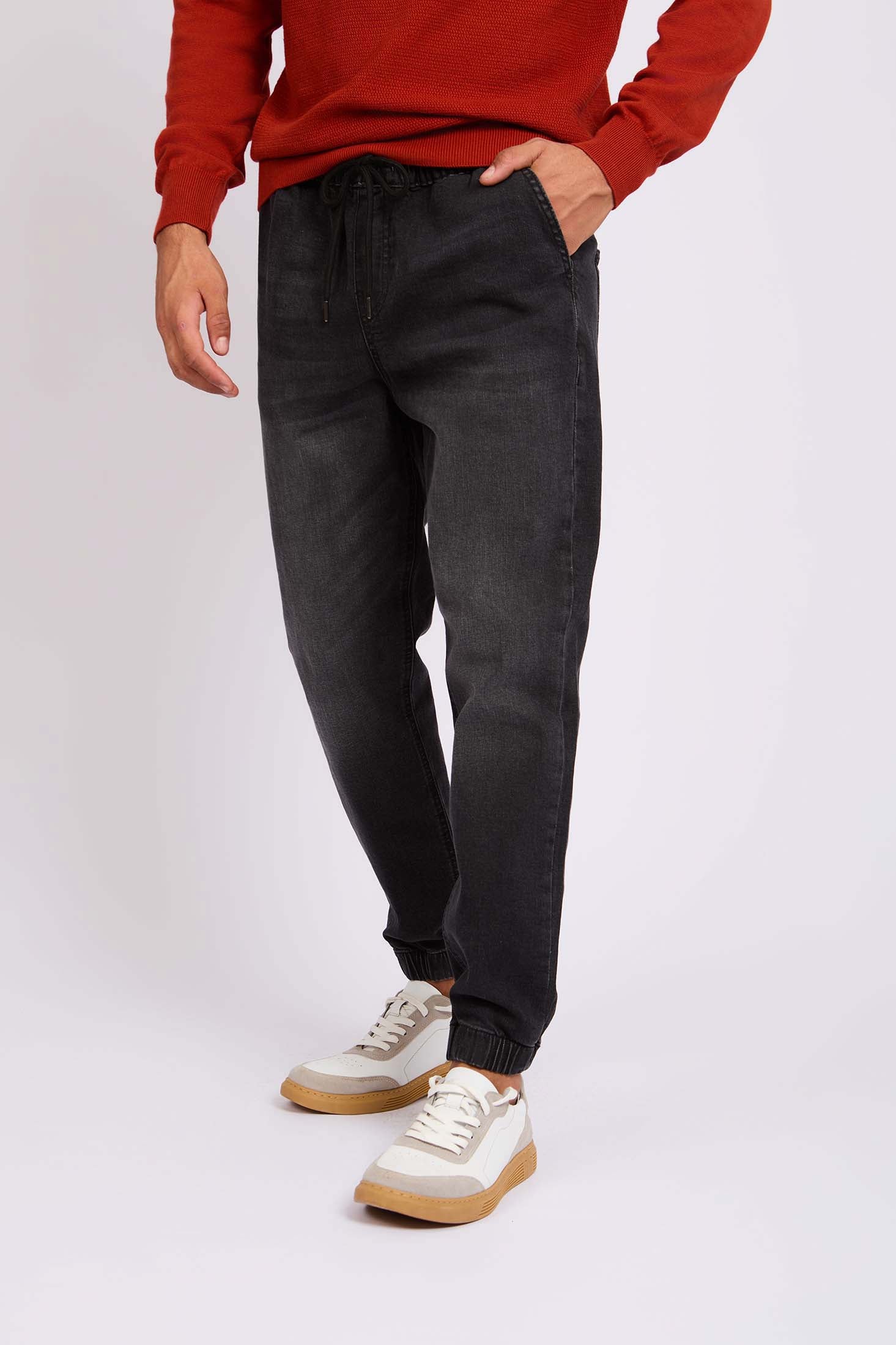 Men Relaxed Jogger Denim Pant Dark Grey Wash