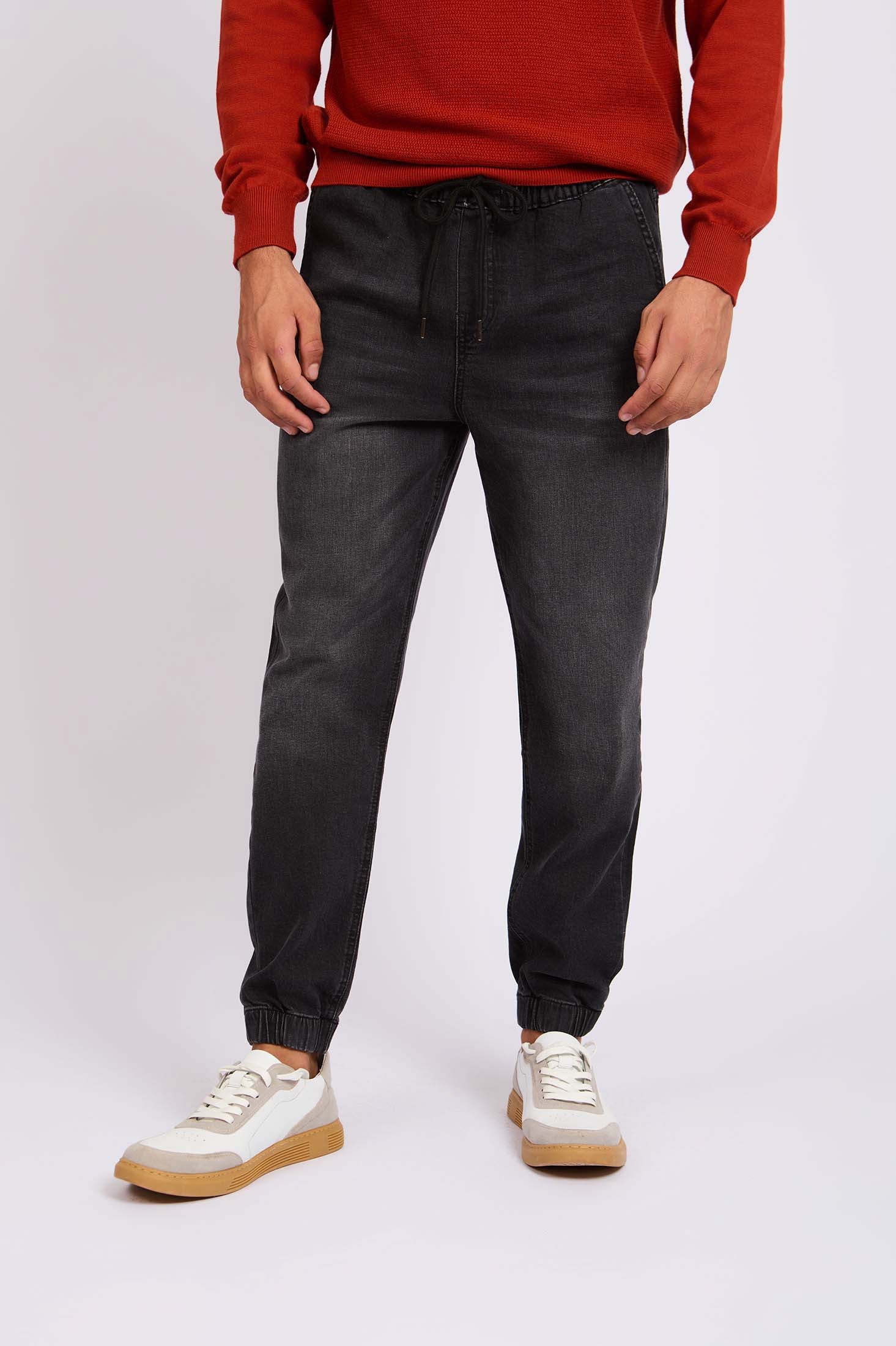 Men Relaxed Jogger Denim Pant Dark Grey Wash