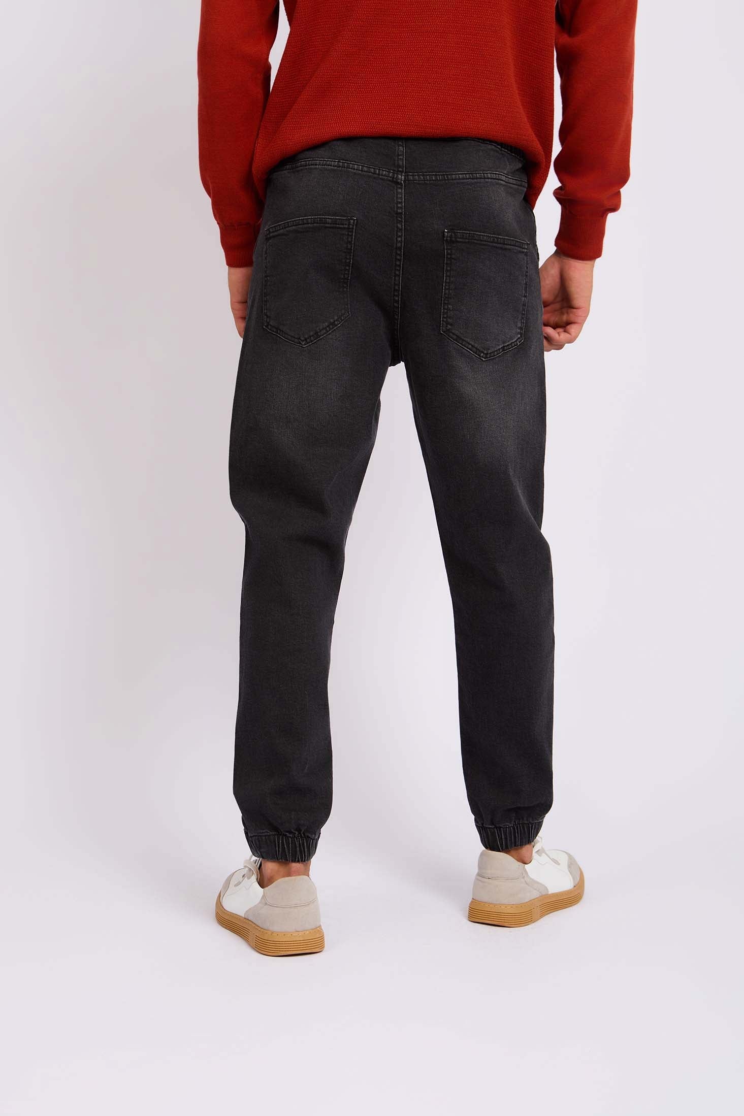 Men Relaxed Jogger Denim Pant Dark Grey Wash
