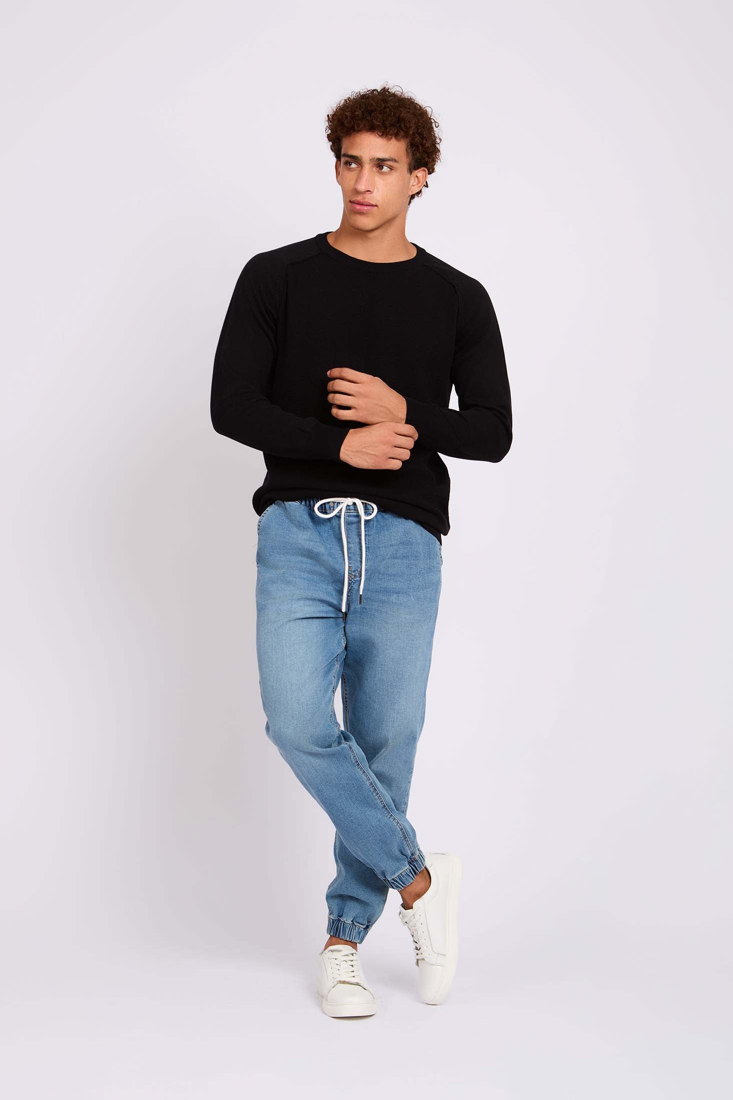 Men Relaxed Jogger Denim Pant Blue
