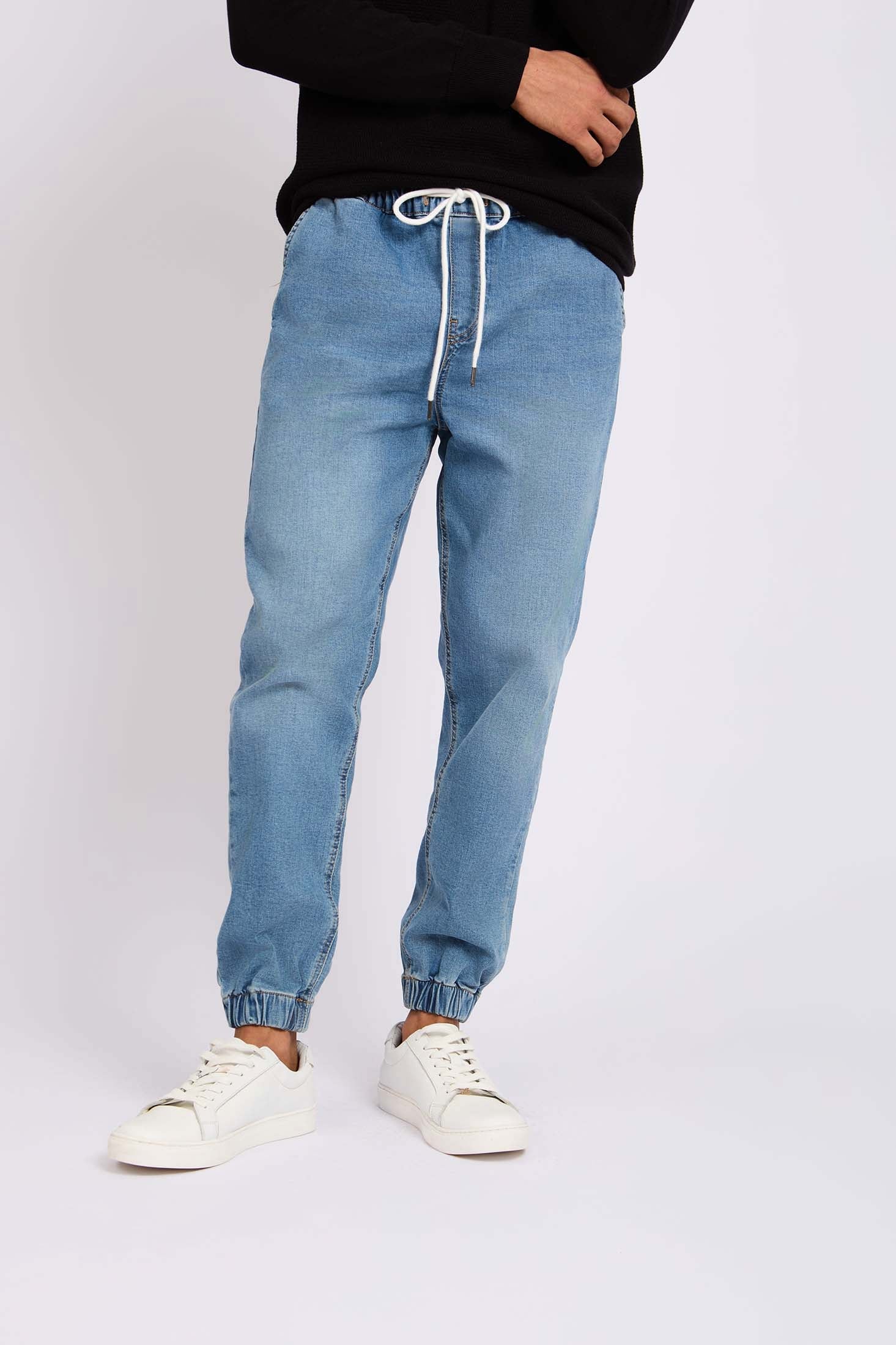 Men Relaxed Jogger Denim Pant Blue