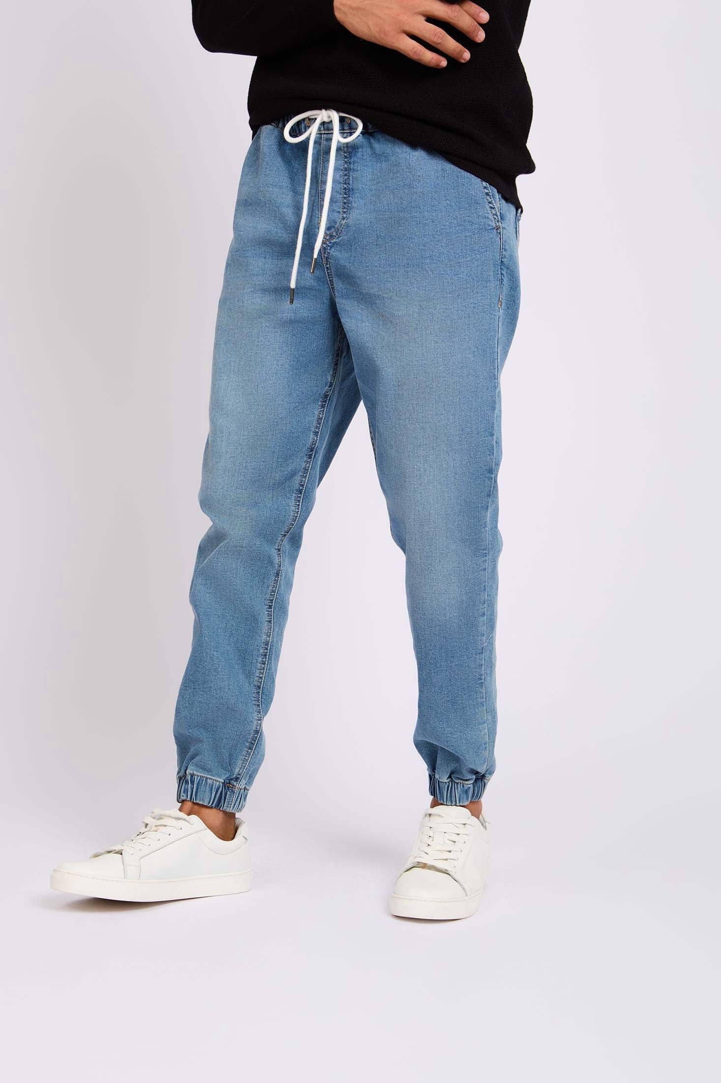 Men Relaxed Jogger Denim Pant Blue