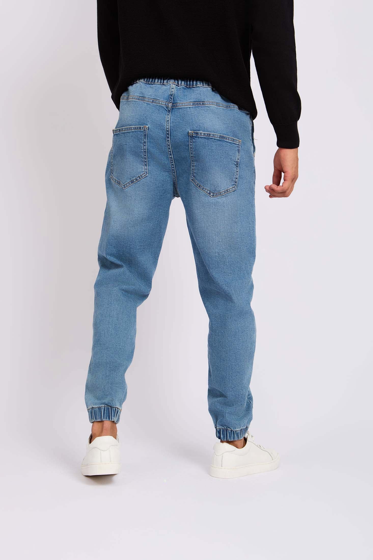 Men Relaxed Jogger Denim Pant Blue