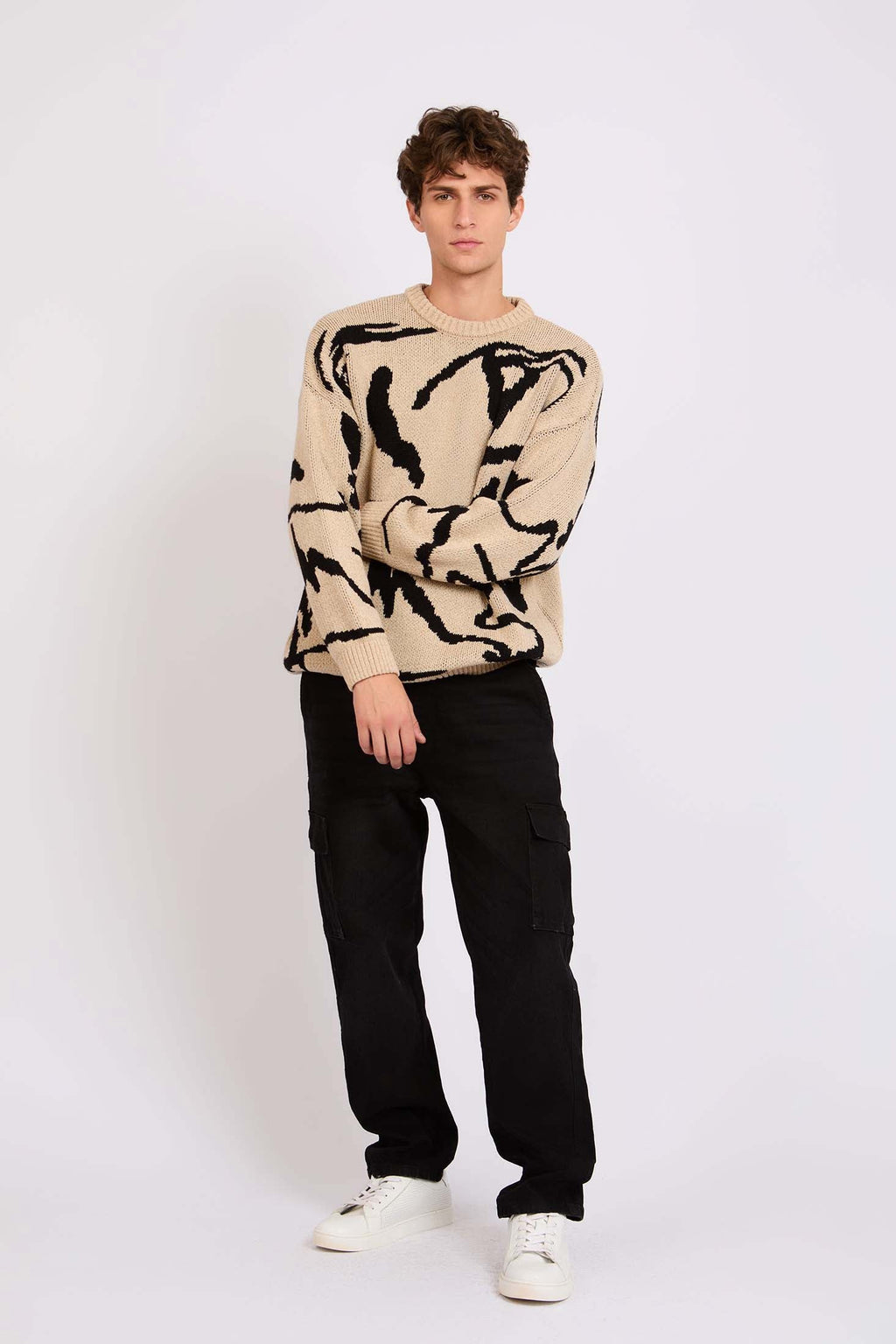 Men Standard Cargo Jeans Black