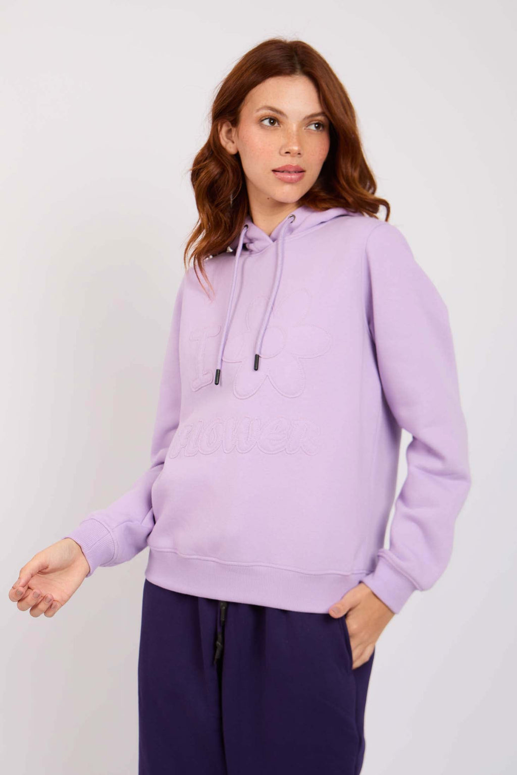 Women Sweat Shirt Regular Fit Hoodie With Pink