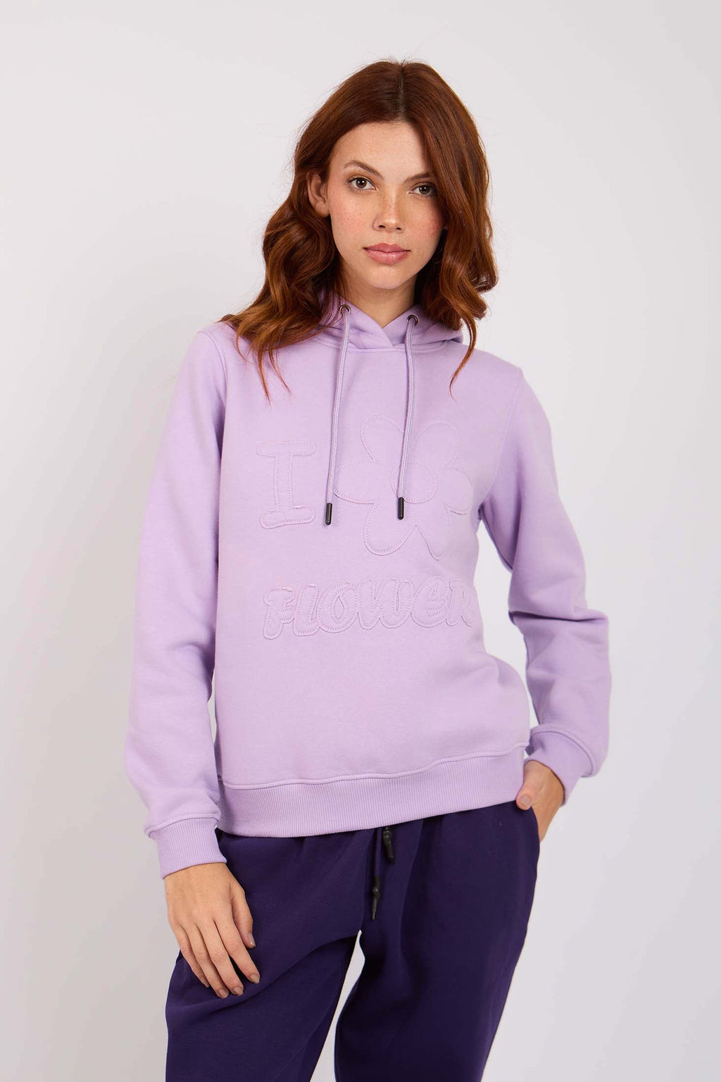 Women Sweat Shirt Regular Fit Hoodie With Pink