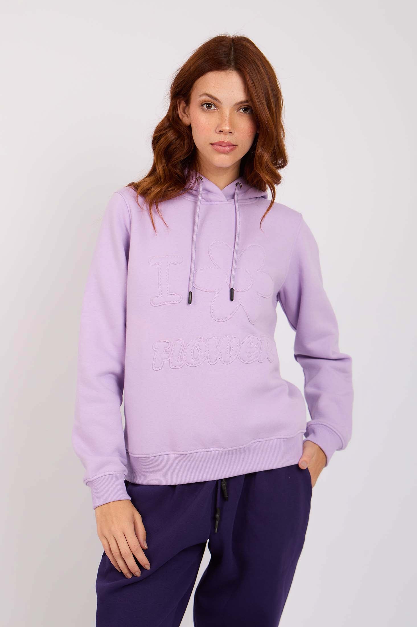Women Sweat Shirt Regular Fit Hoodie With Pink
