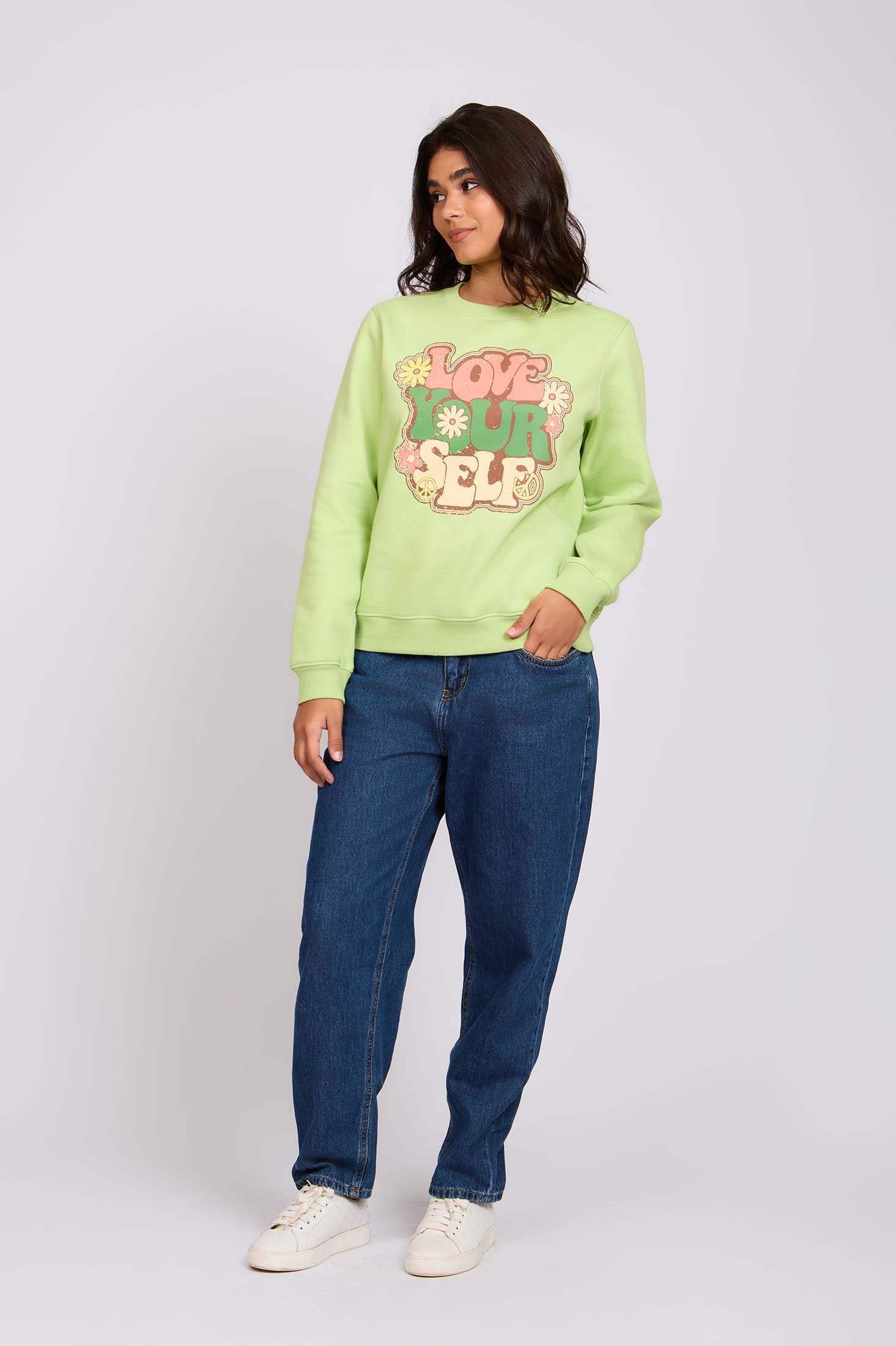 Women  Sweat Shirt Regular Fit Green