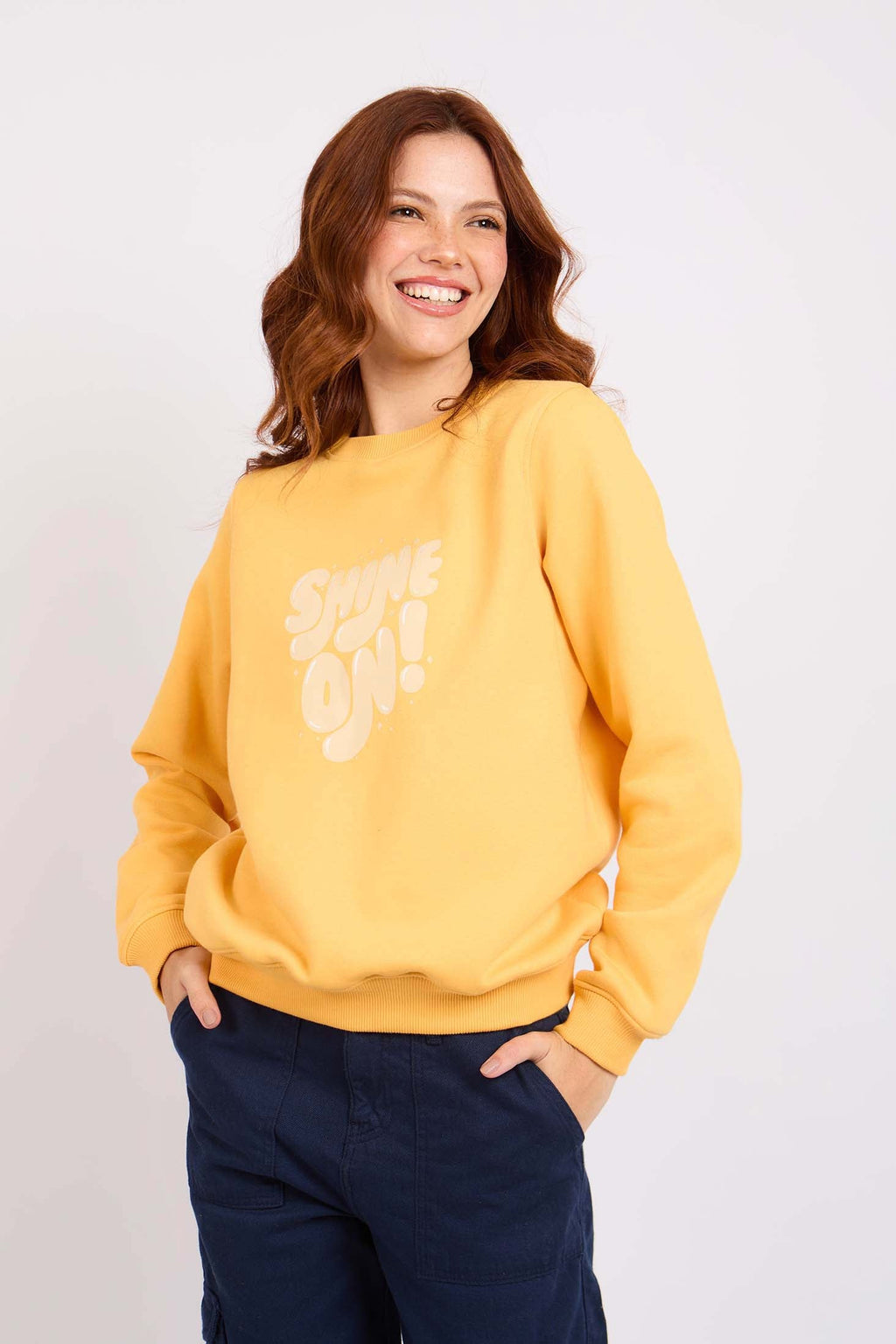 Women Regular Fit Front Print Sweat Shirt