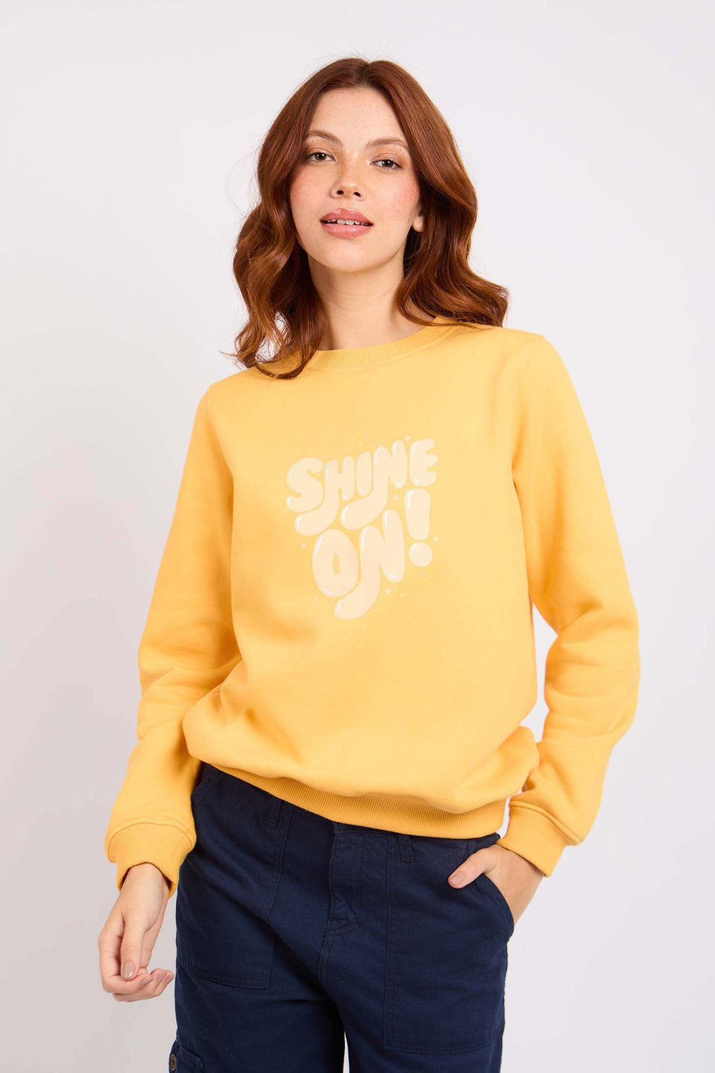 Women Regular Fit Front Print Sweat Shirt