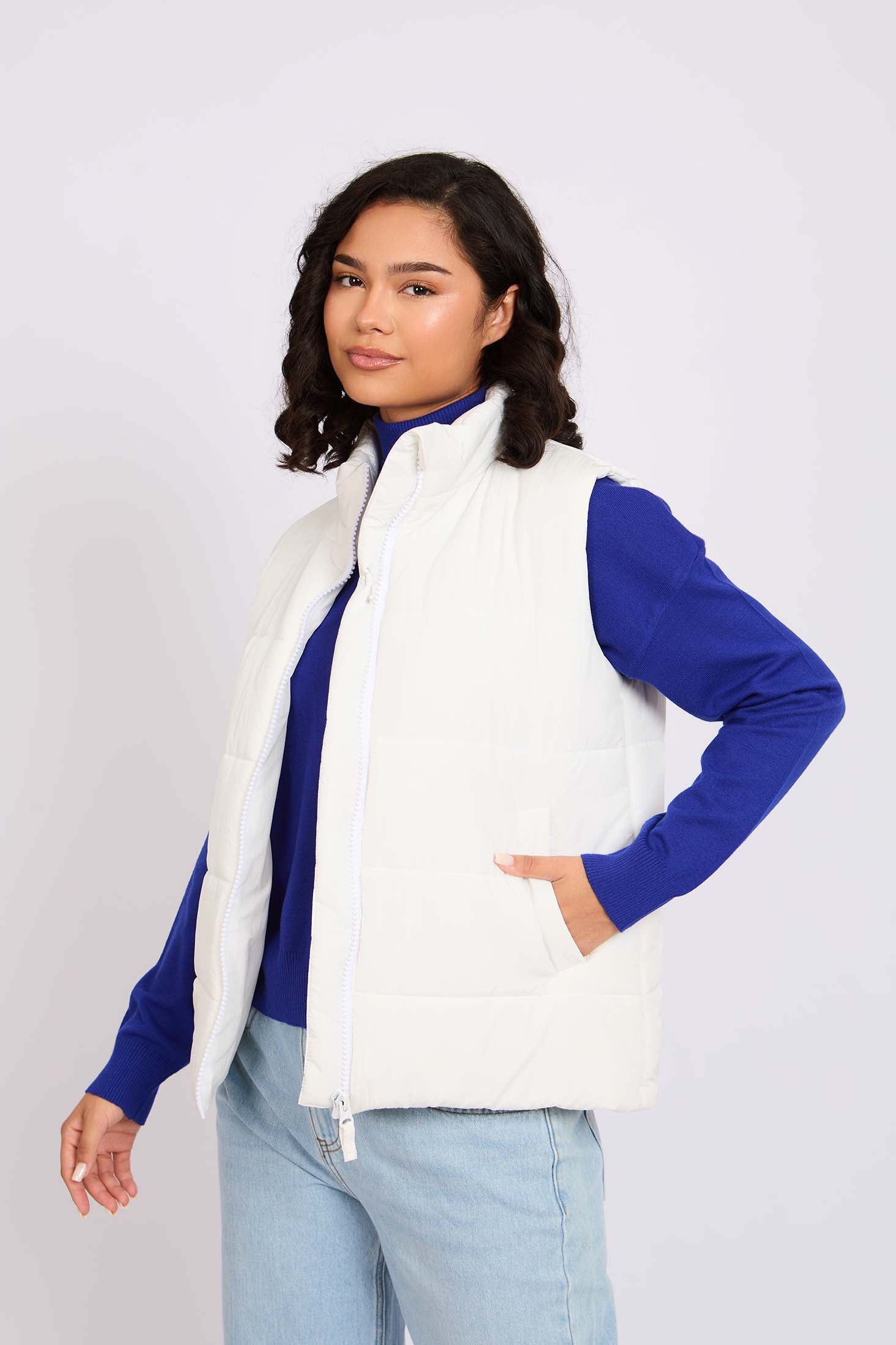 Women  Vest Puffer White