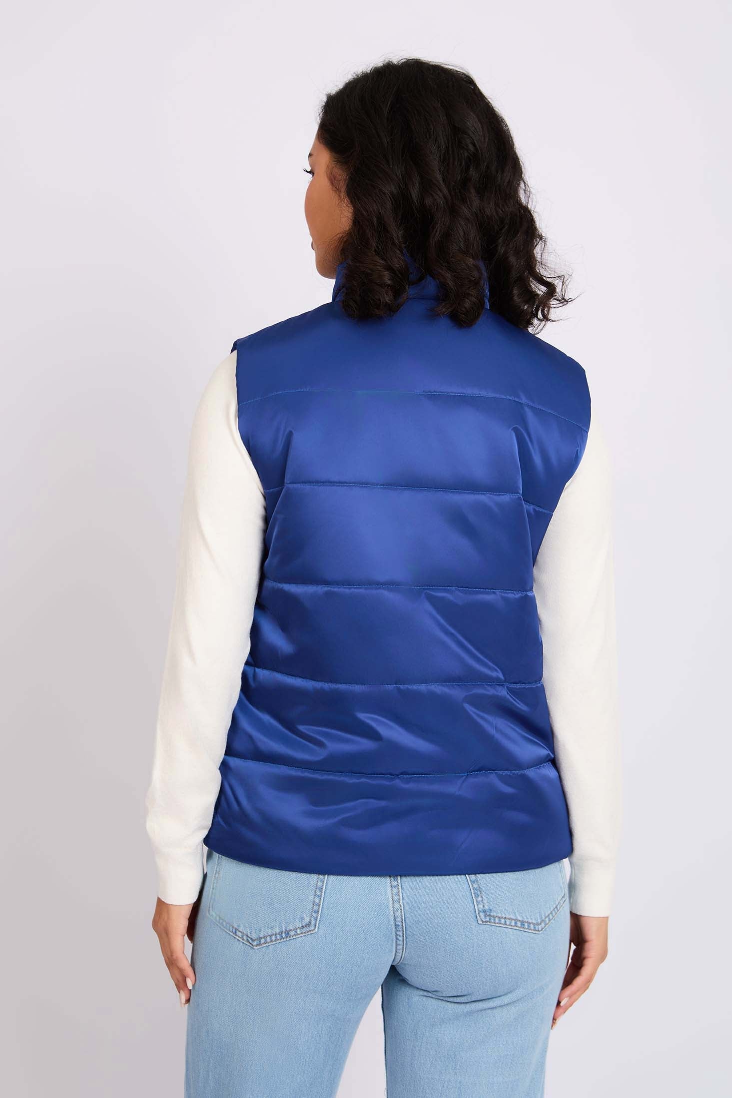 Women  Vest Puffer Royal Blue