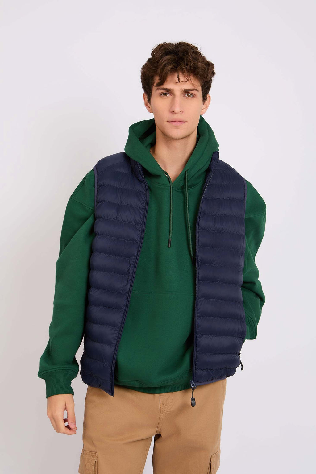 Men Puffer Vest Blue