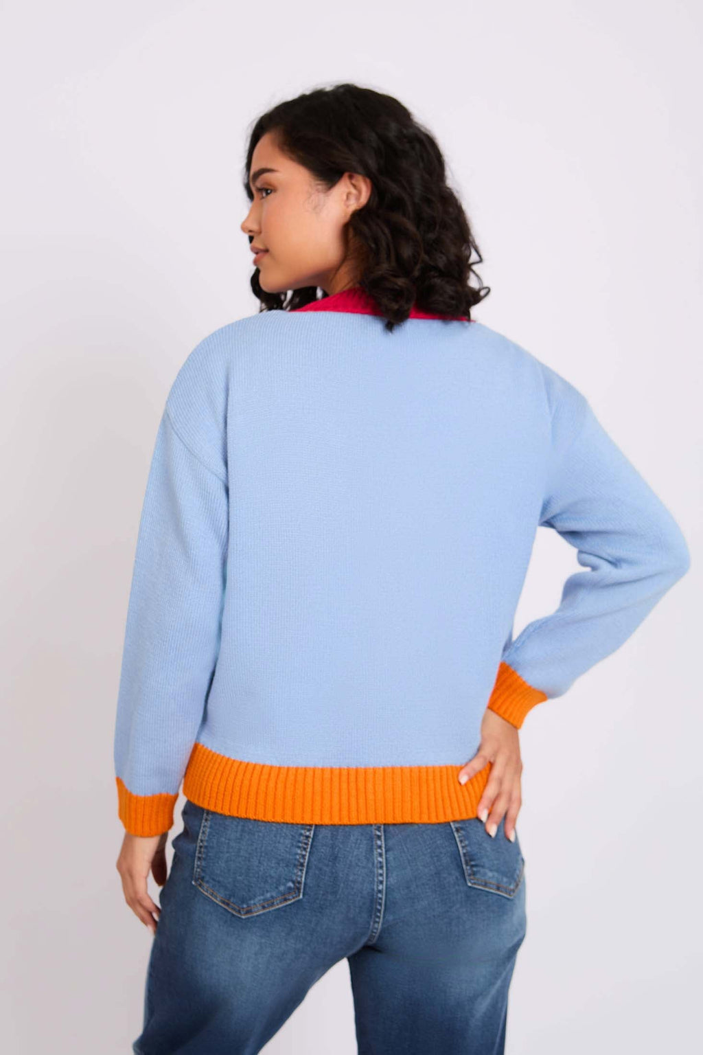 Women Cardigan Cropped Colorful  Purple