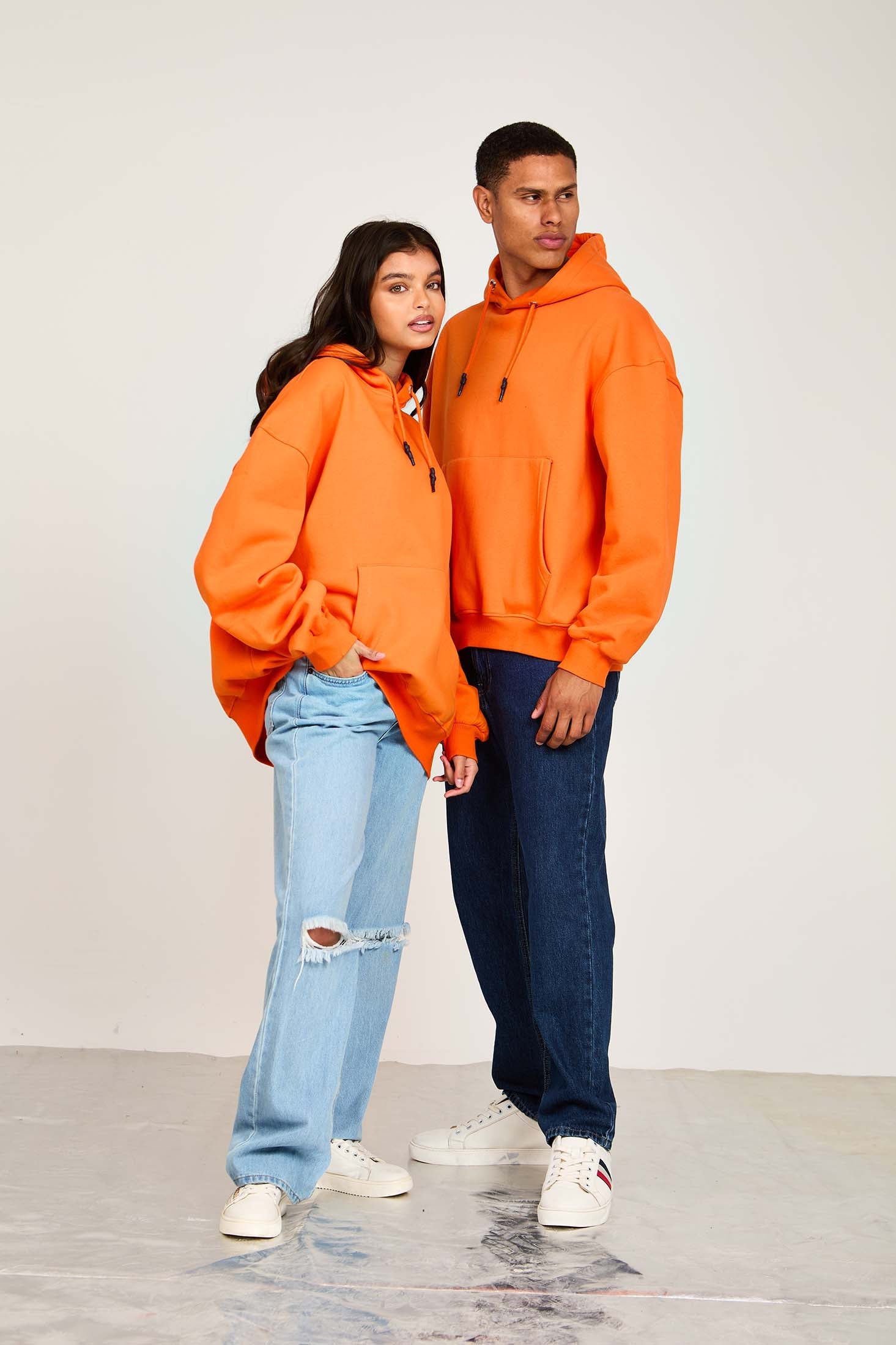 Unisex Sweat Shirt  Loose Fit Orange