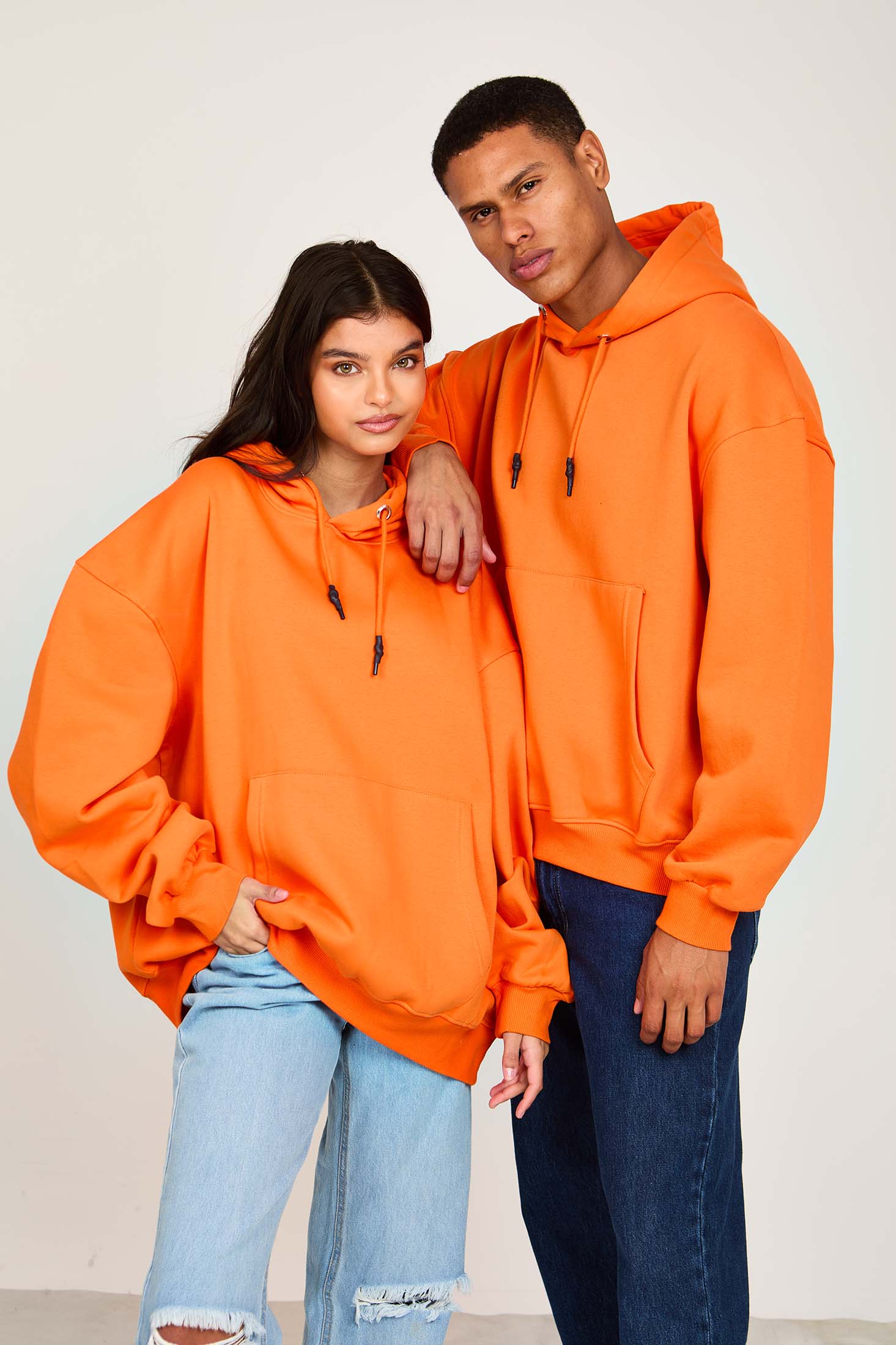 Unisex Sweat Shirt  Loose Fit Orange