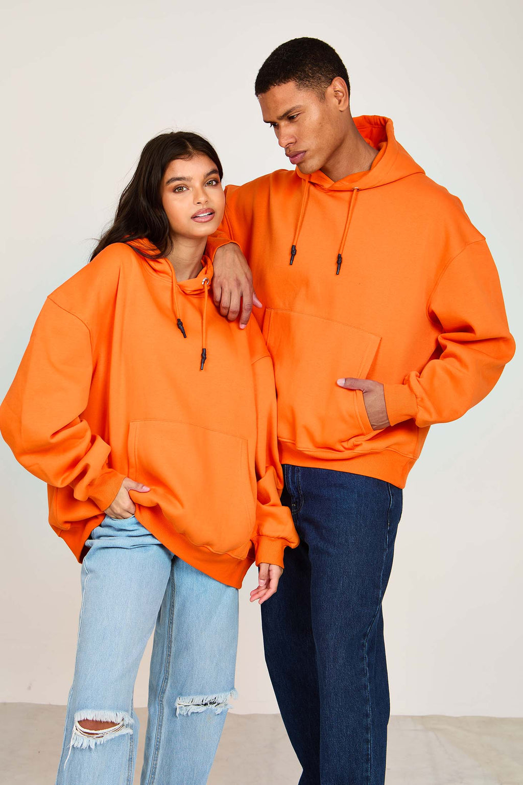 Unisex Sweat Shirt  Loose Fit Orange