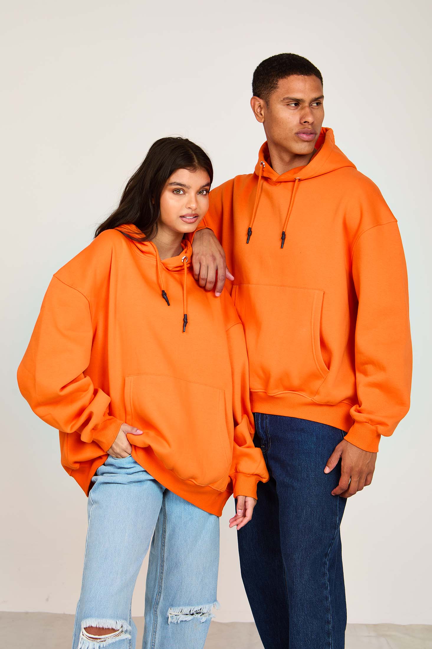 Unisex Sweat Shirt  Loose Fit Orange