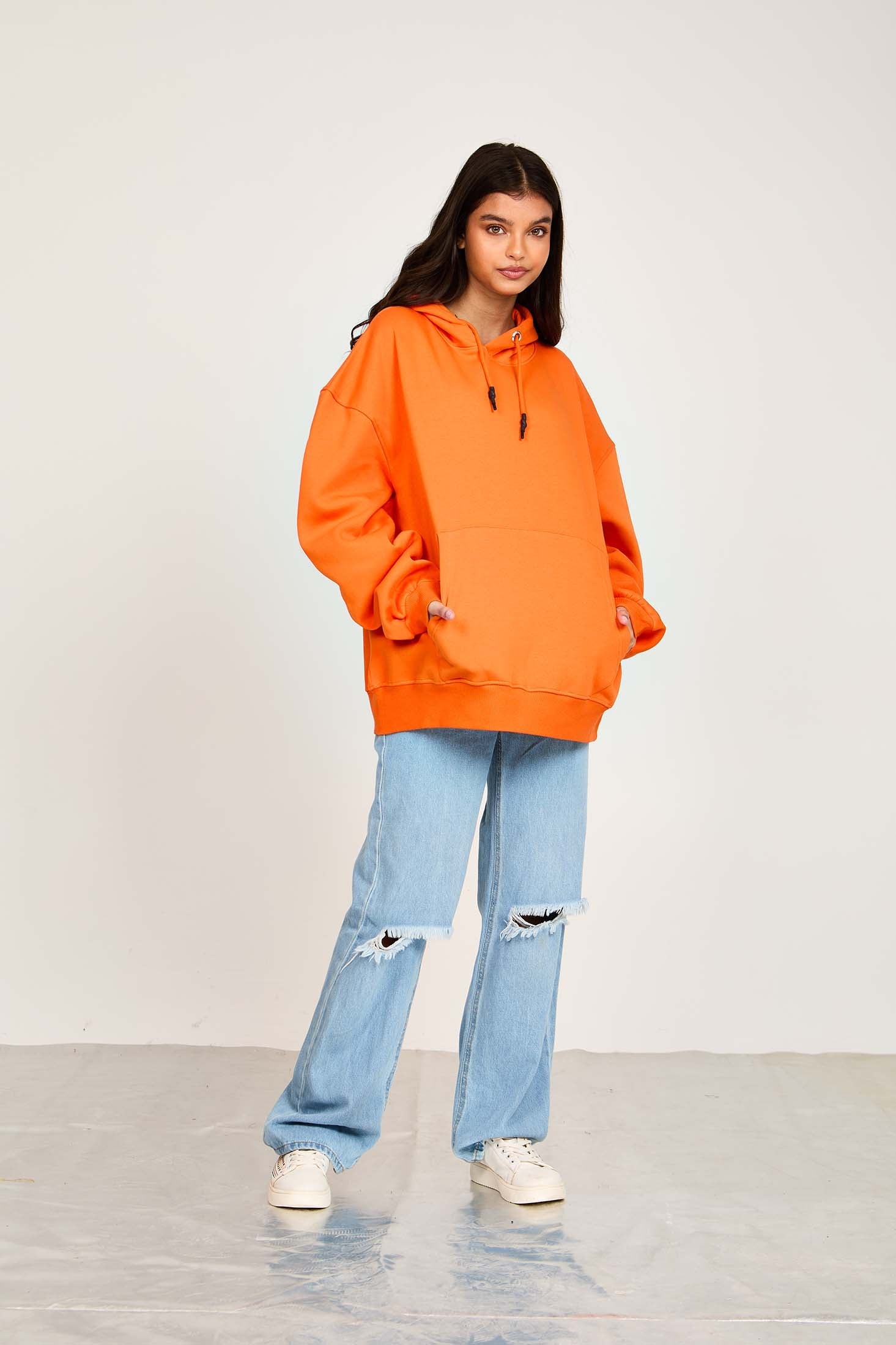 Unisex Sweat Shirt  Loose Fit Orange