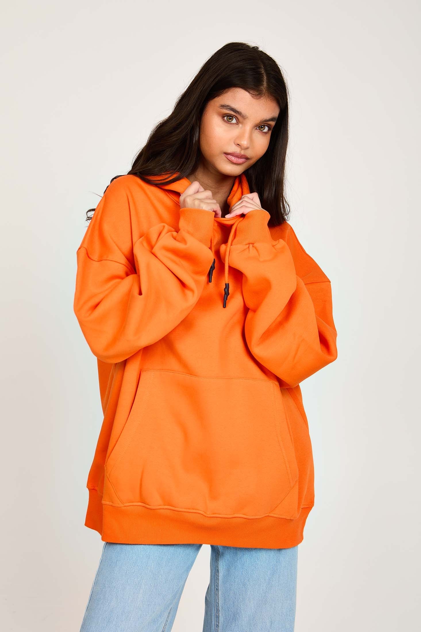Unisex Sweat Shirt  Loose Fit Orange