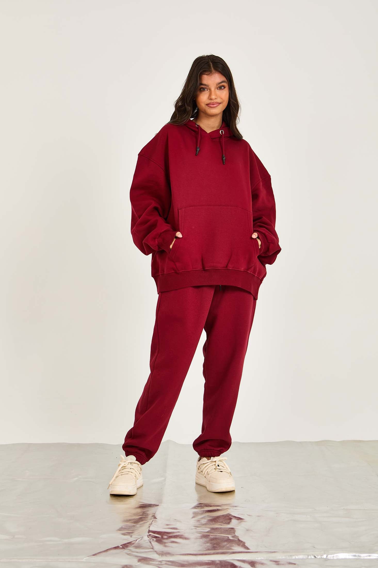 Unisex Sweat Shirt  Loose Fit Burgundy