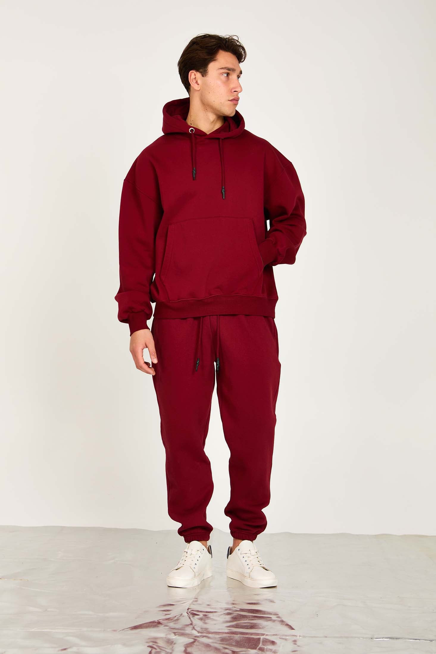 Unisex Sweat Shirt  Loose Fit Burgundy