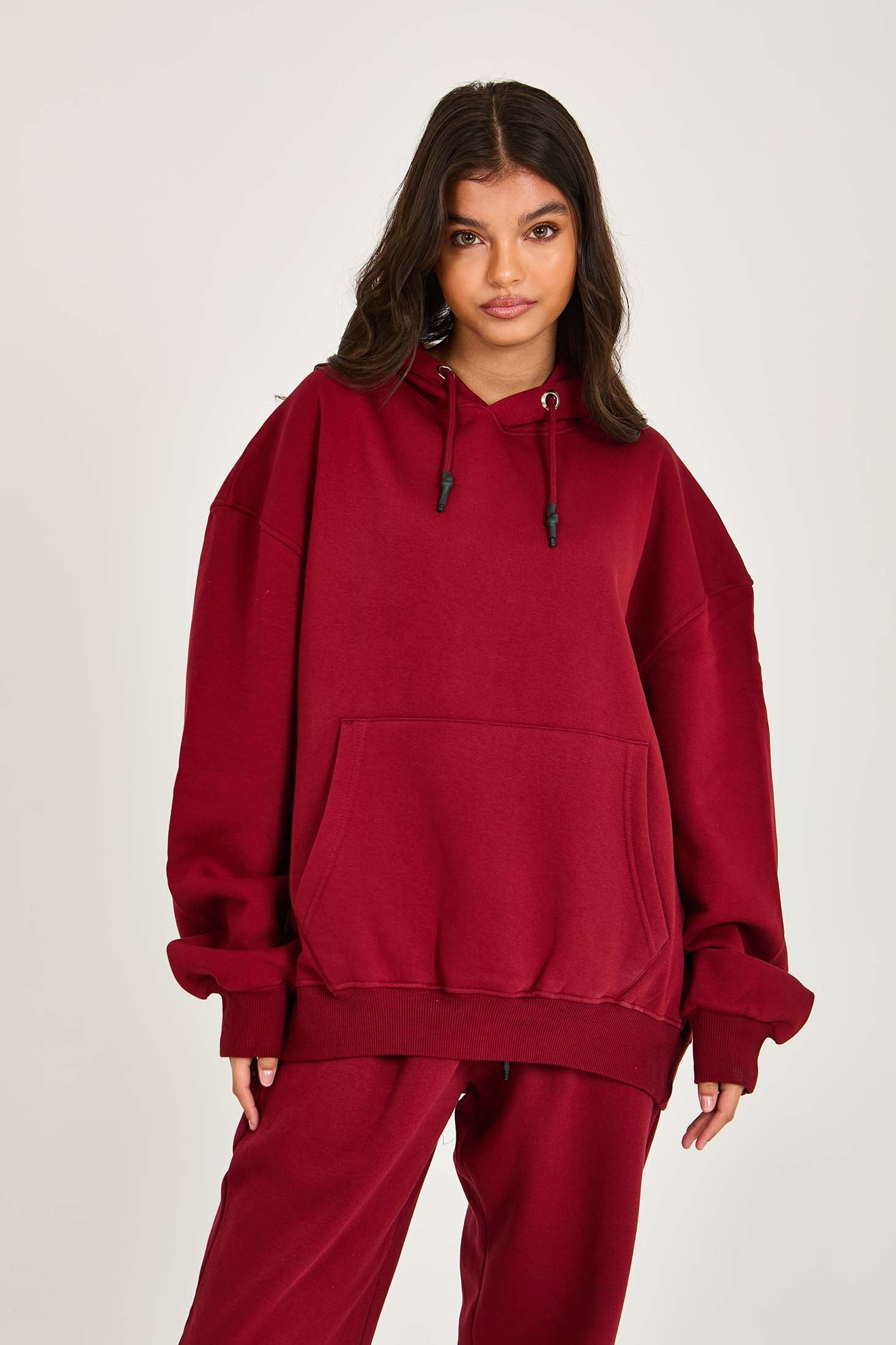 Unisex Sweat Shirt  Loose Fit Burgundy