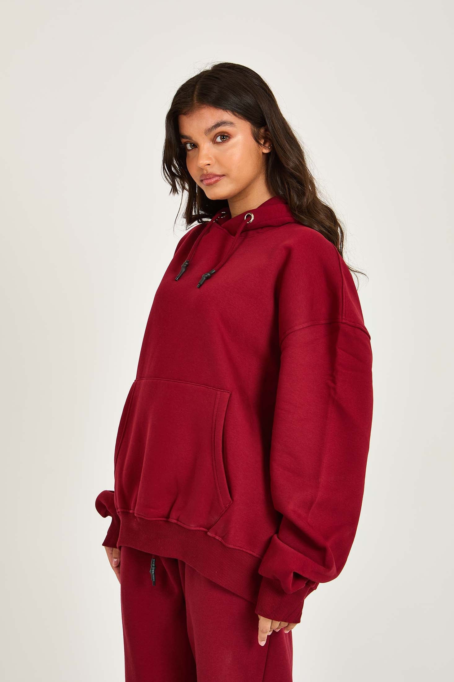 Unisex Sweat Shirt  Loose Fit Burgundy