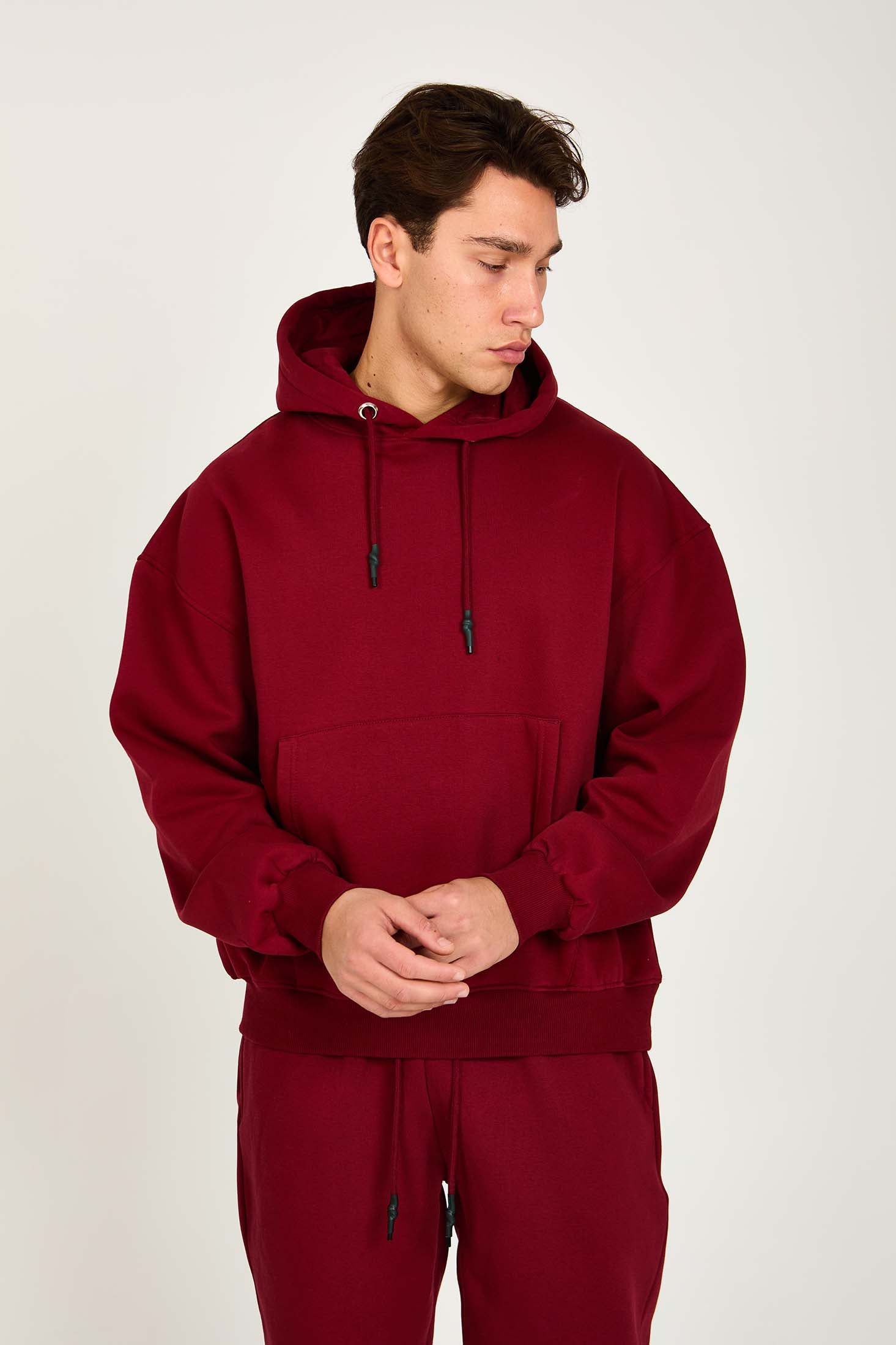 Unisex Sweat Shirt  Loose Fit Burgundy