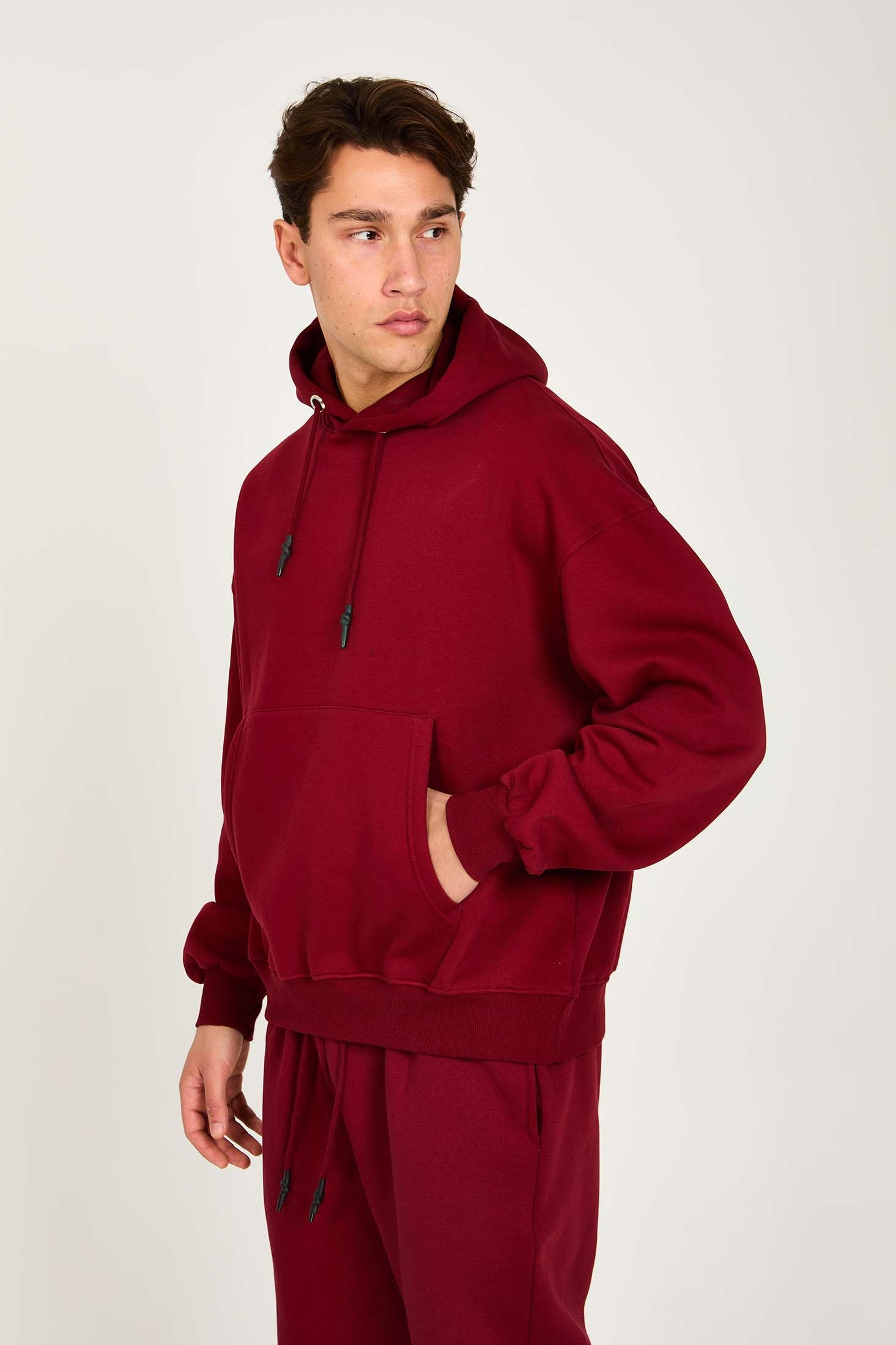 Unisex Sweat Shirt  Loose Fit Burgundy