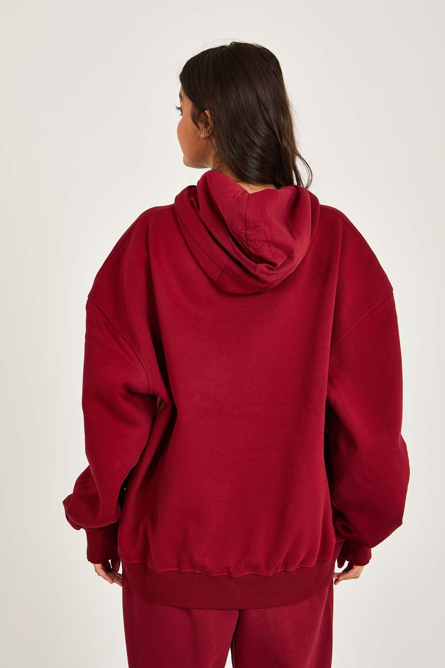 Unisex Sweat Shirt  Loose Fit Burgundy