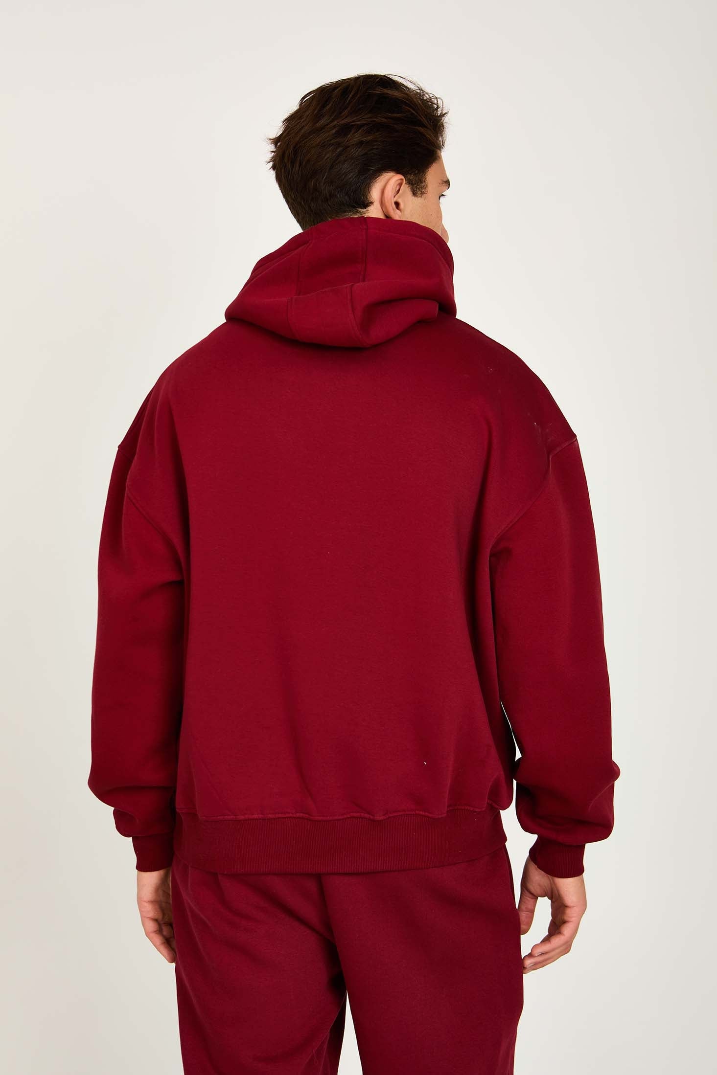 Unisex Sweat Shirt  Loose Fit Burgundy