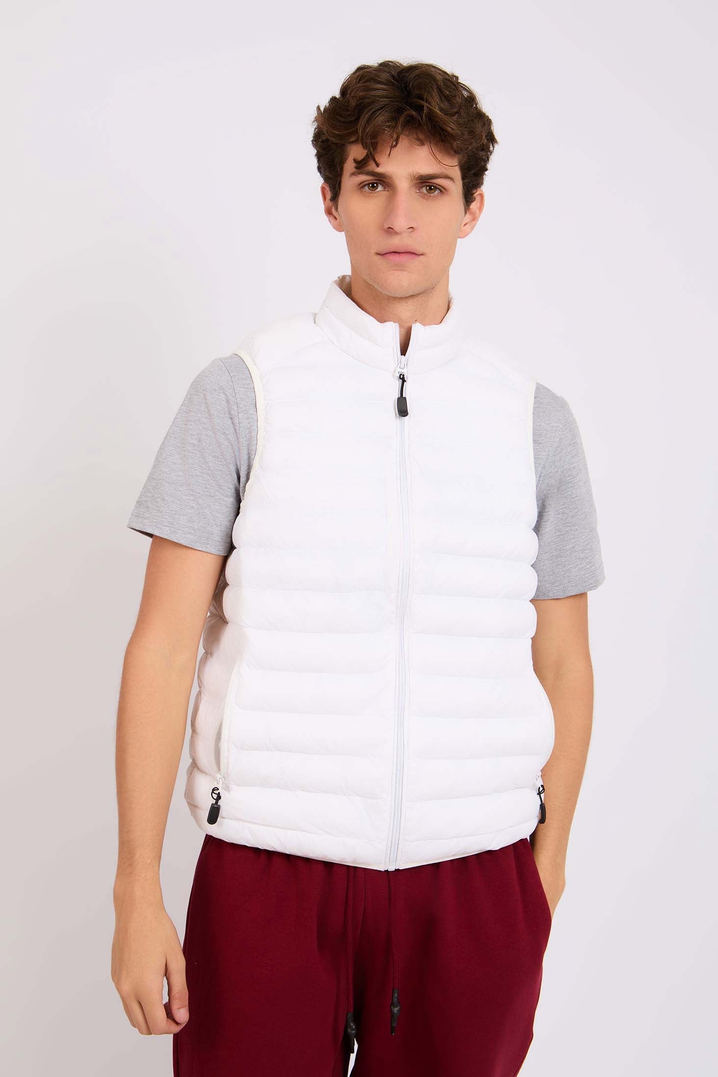 Men Puffer Off  Vest White